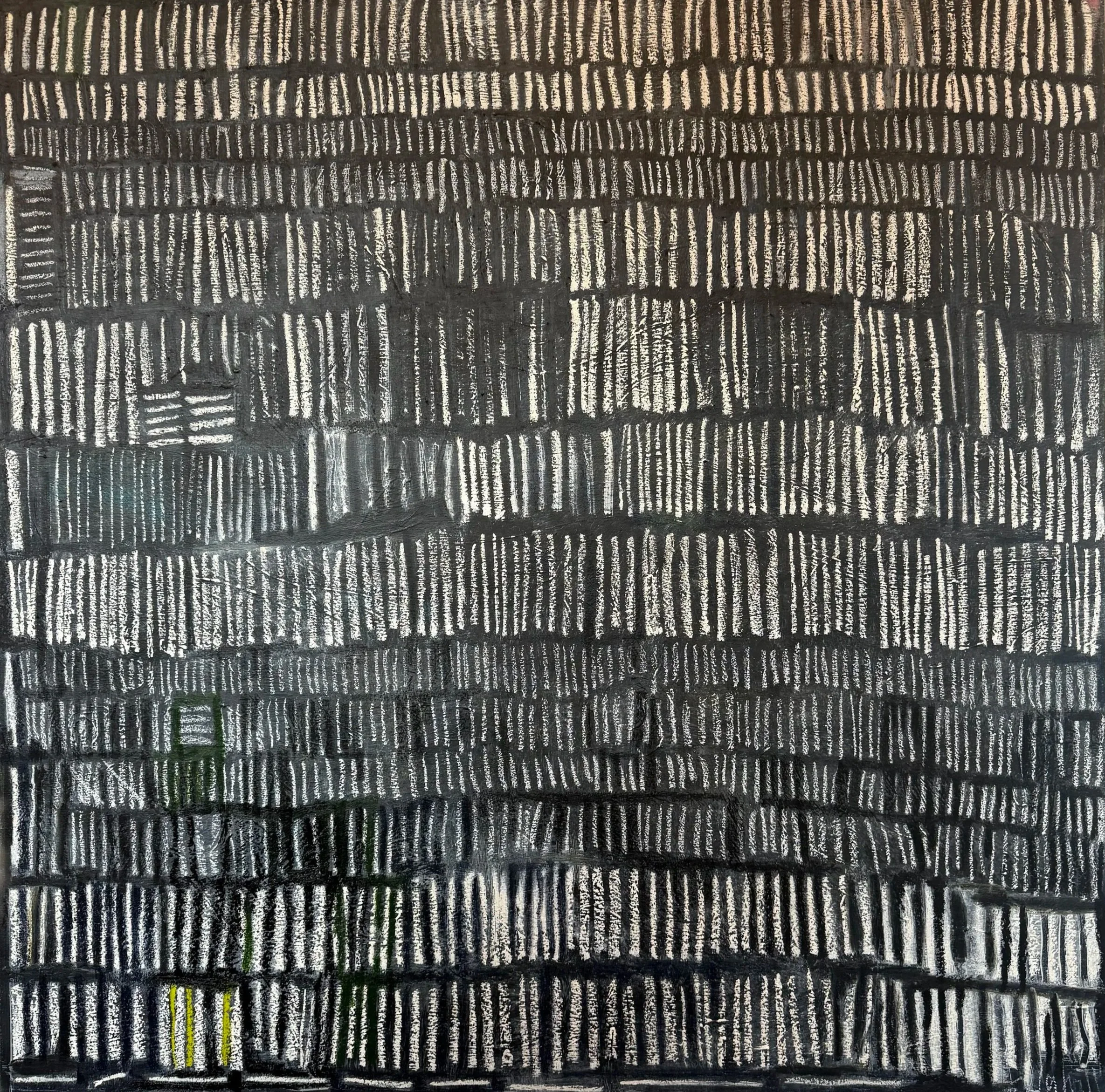 Again.2026. 48x48. Mixed media on canvas.