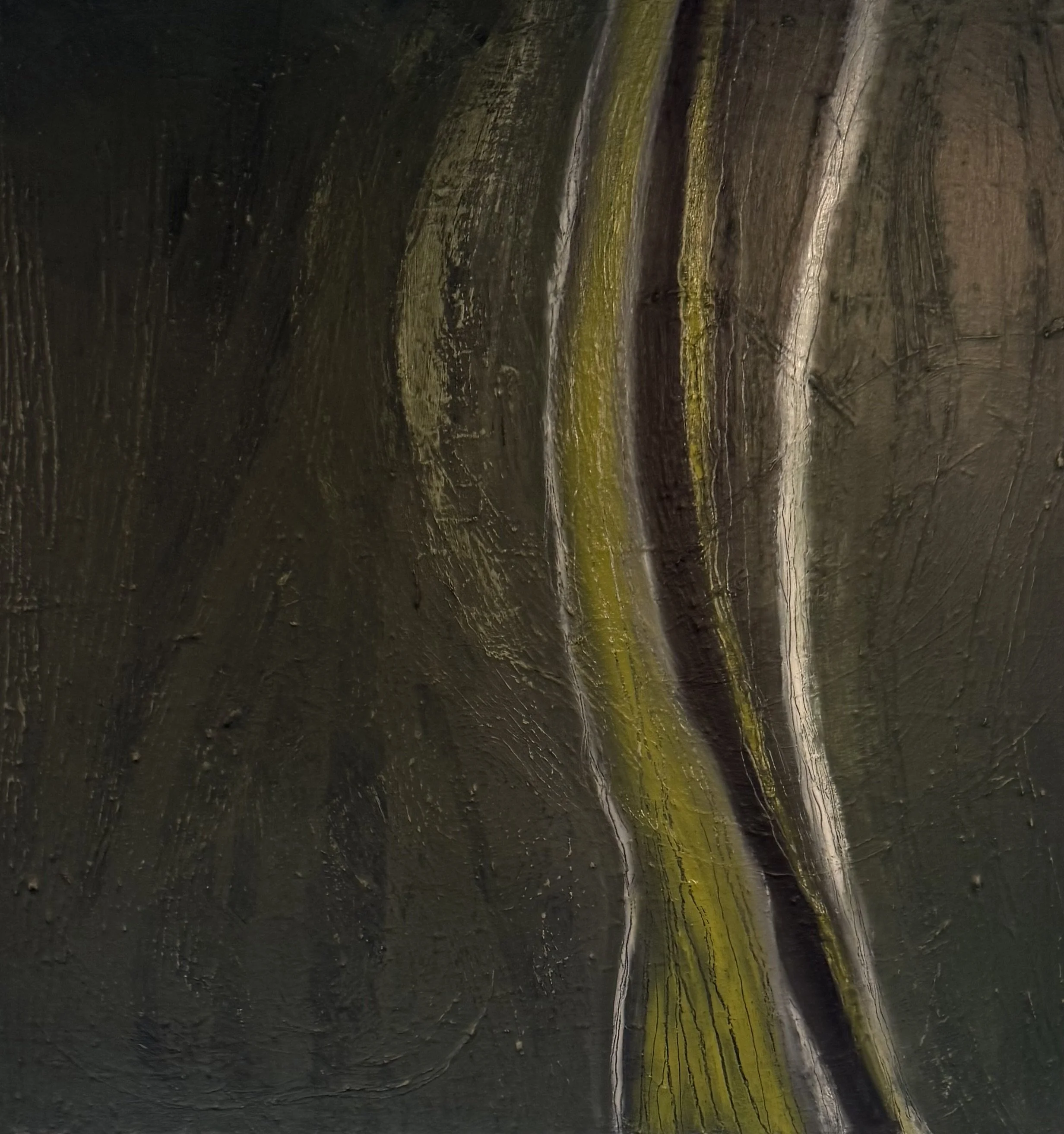 Break or bloom. 2026. 24x24. Acrylic and oil on canvas.