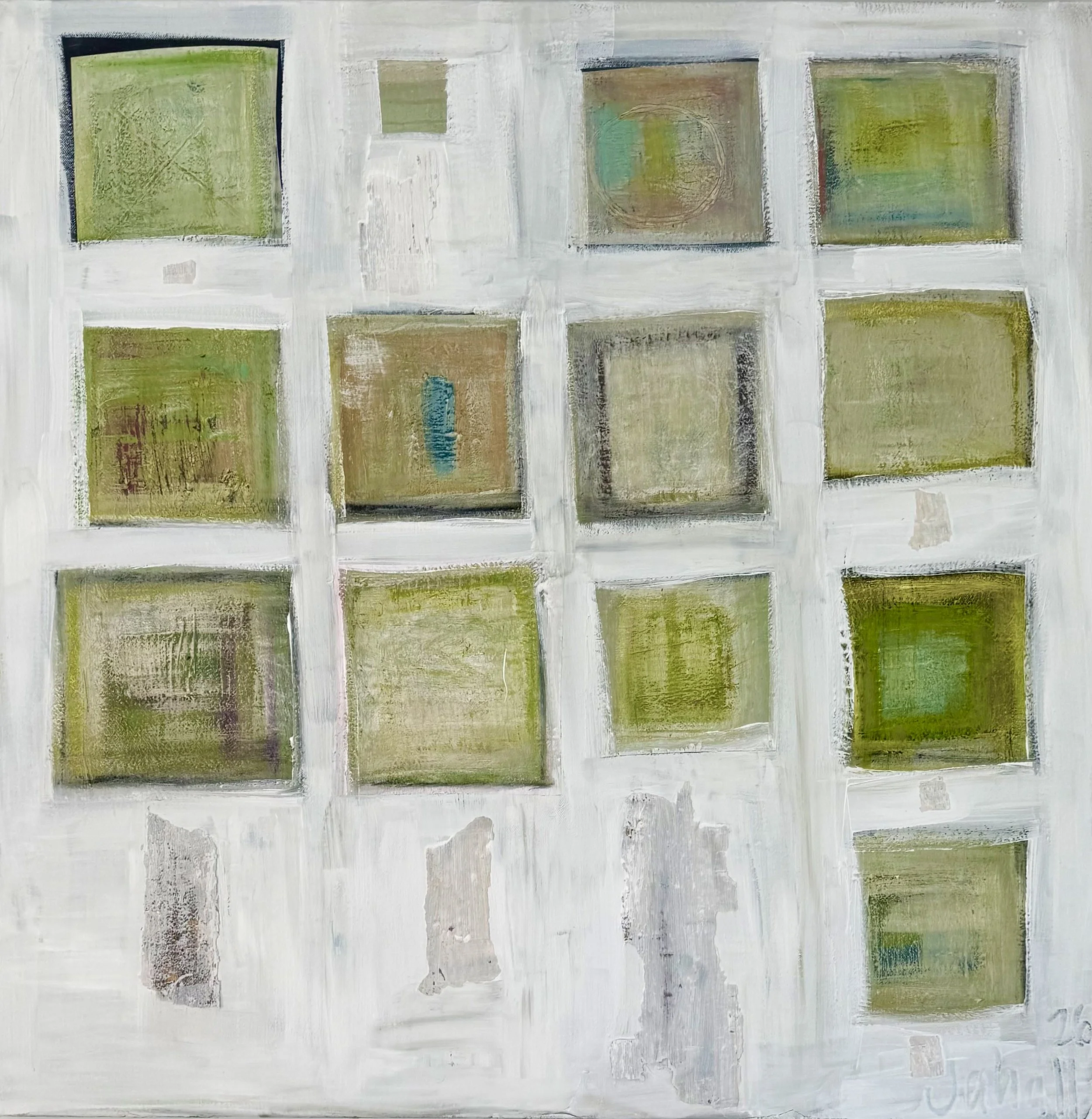 Keepers. 2026. 30x30. Mixed media on canvas.