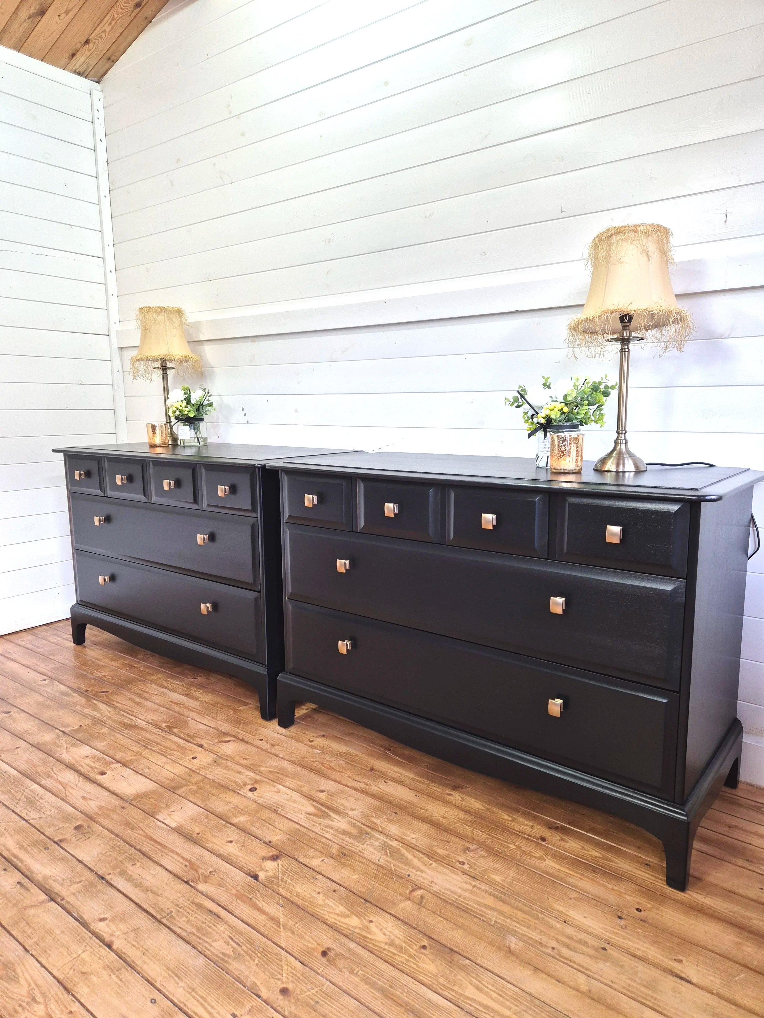 Pair of Stag Minstrel 4/2 Chest of Drawers