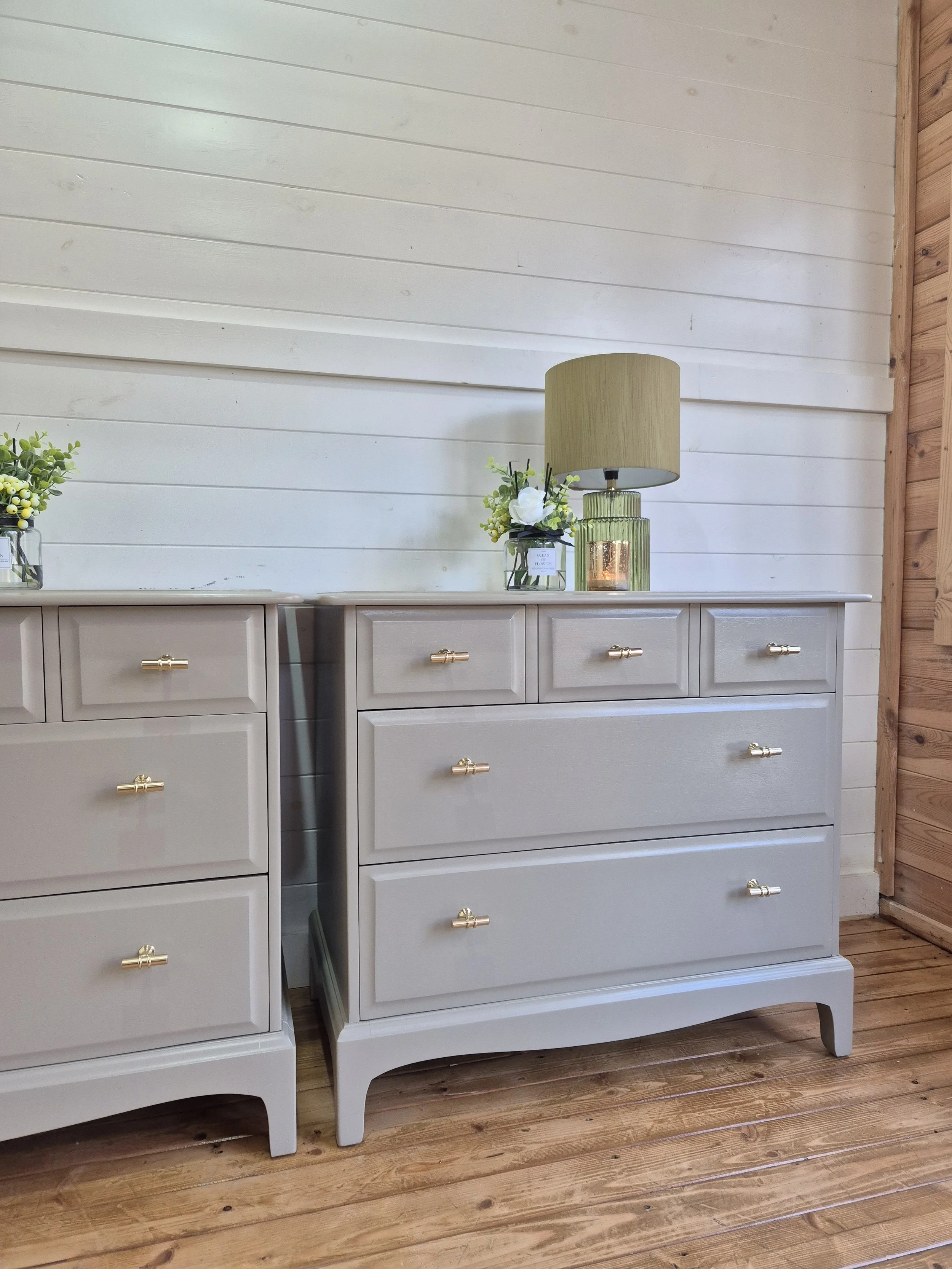 Pair of Stag Minstrel 3/2 chest of drawers