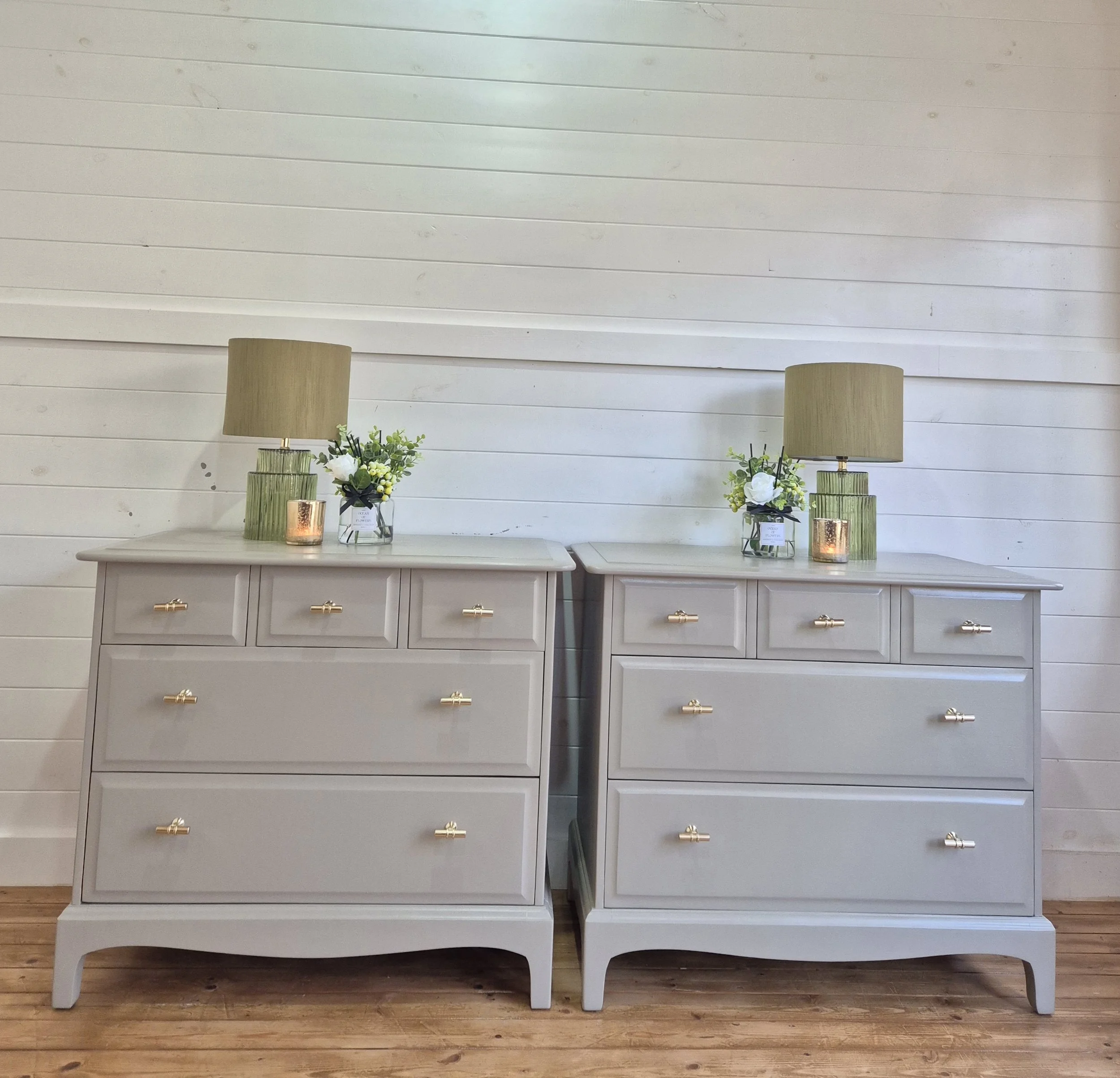 Pair of Stag Minstrel 3/2 chest of drawers