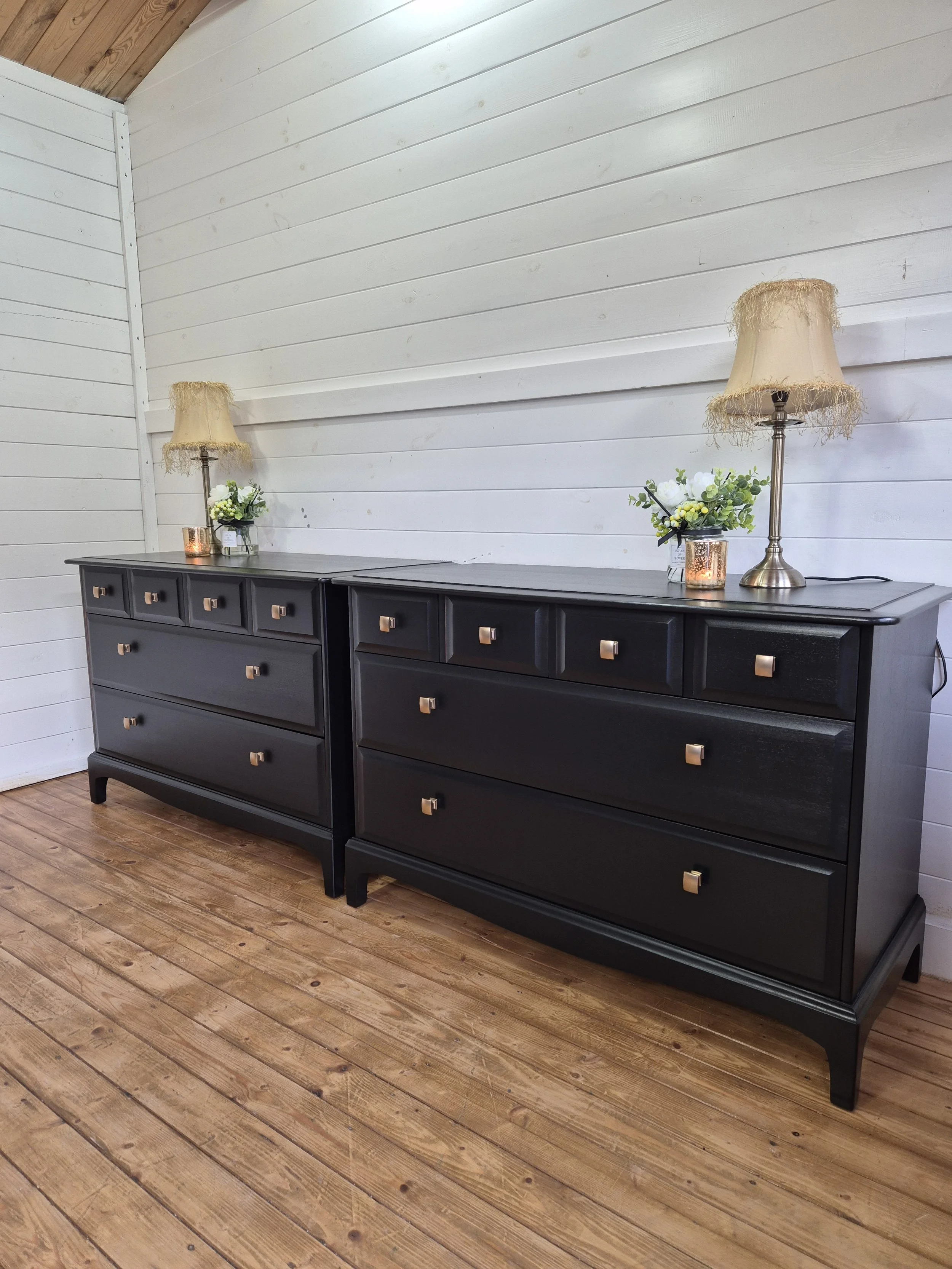Pair of Stag Minstrel 4/2 Chest of Drawers