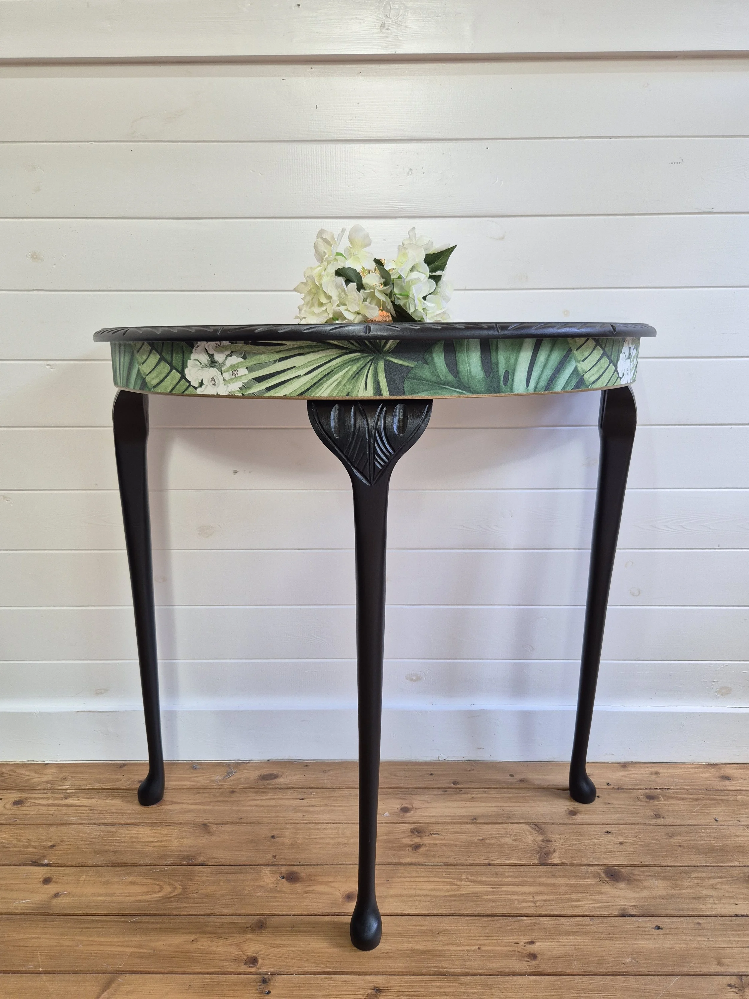 Vintage Yew Demi Lune / Half Moon Table