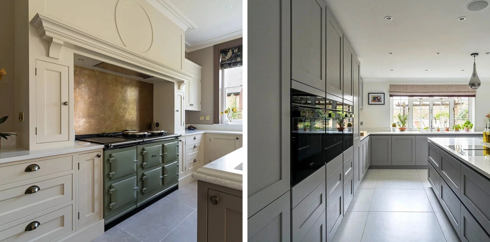 two kitchens side by side shaker v inframe