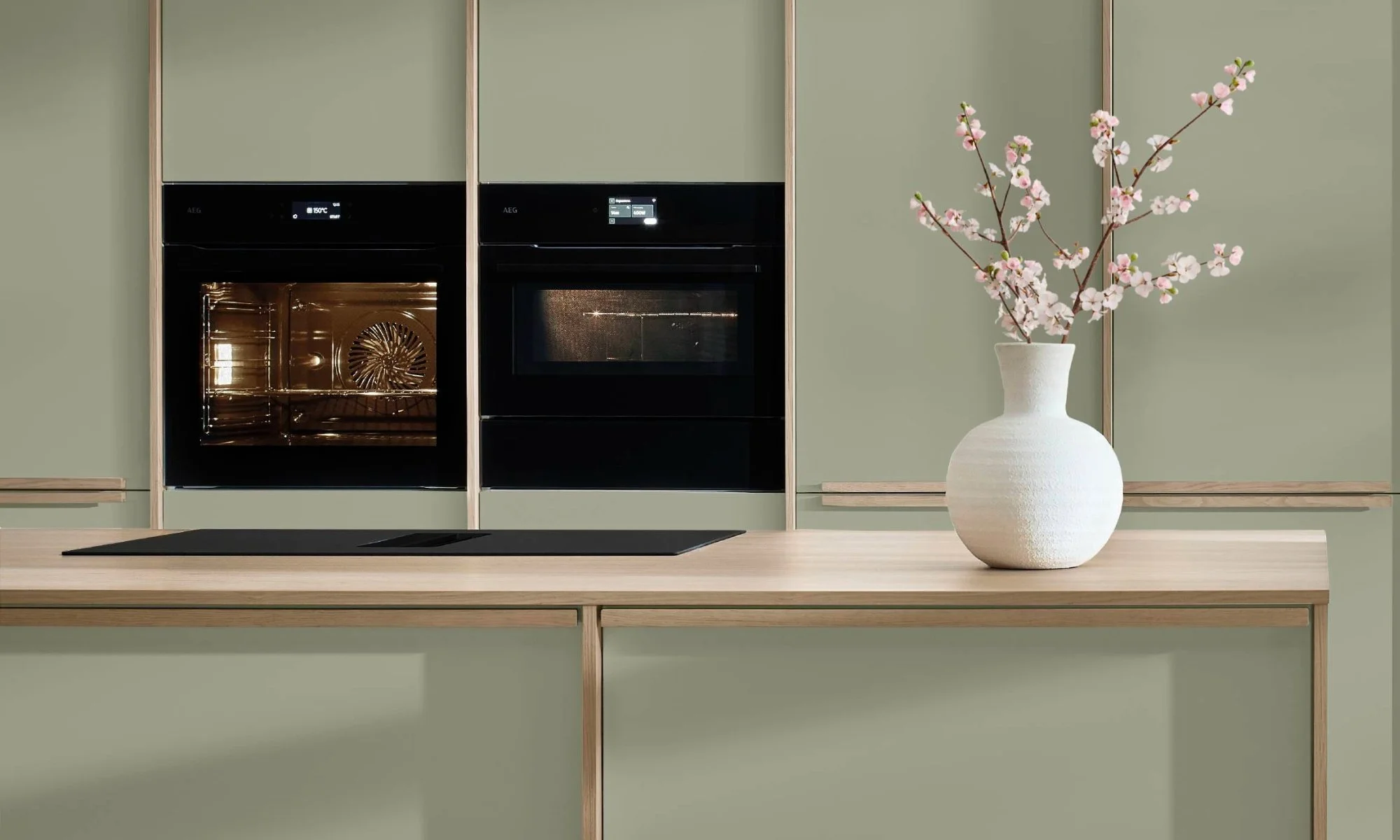 a neutral nature inspired japandi kitchen