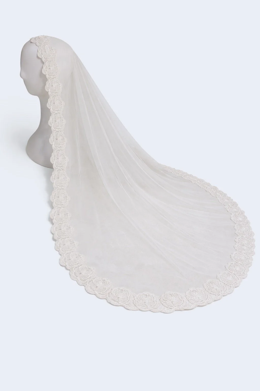 Rose Applique Bridal Mantilla