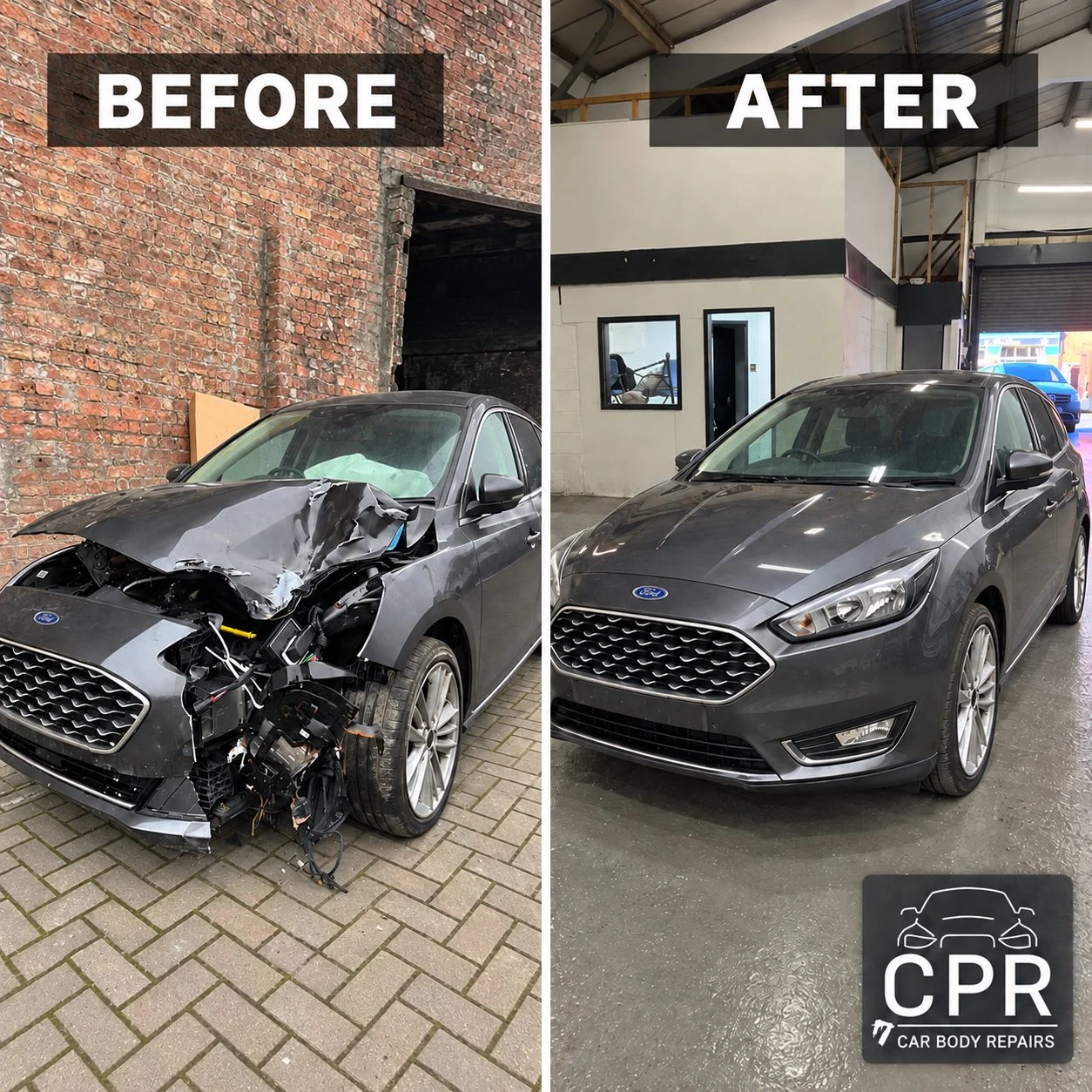 Accident Repair before and after at CPR Liverpool Body Shop