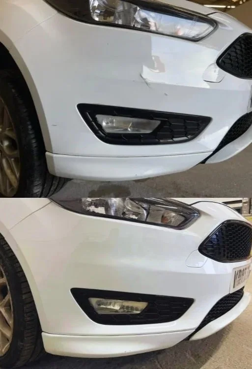 Bumper damage before and after repair in Liverpool