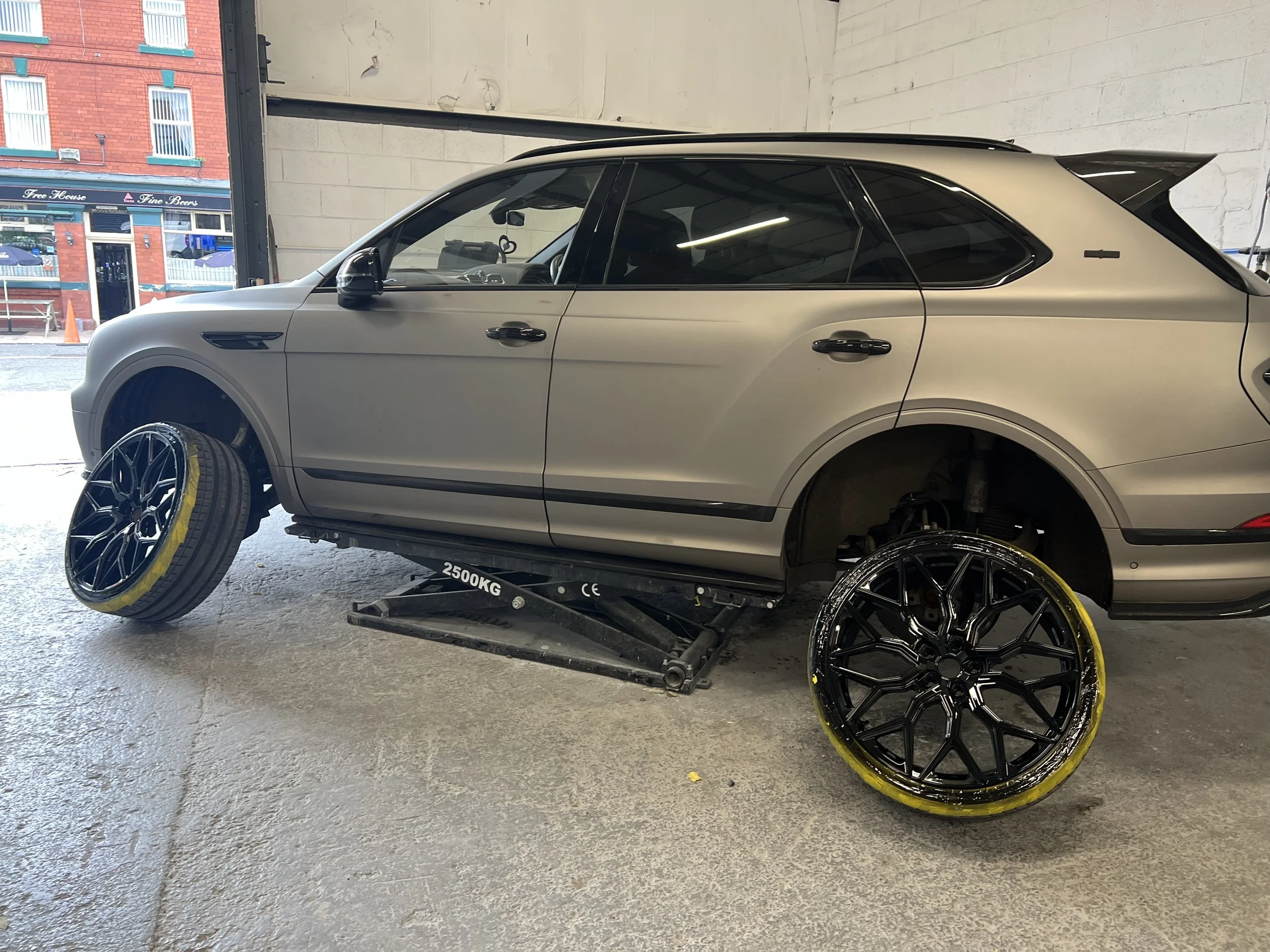 Alloy wheel after repair almost complete