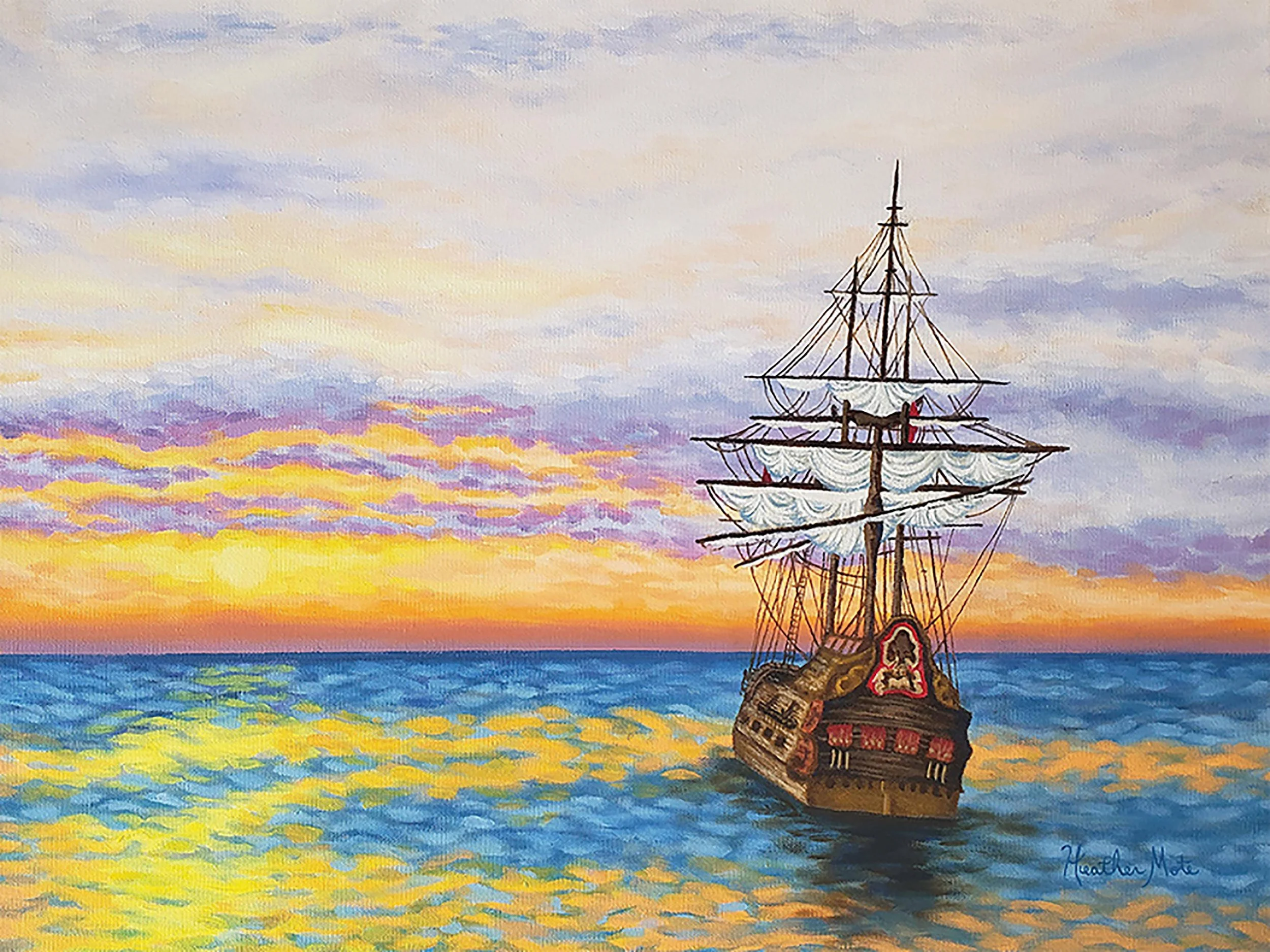 "Sunset Voyage" |
24 x 18 in. |
Medium: Oil |
Original available FOR SALE.