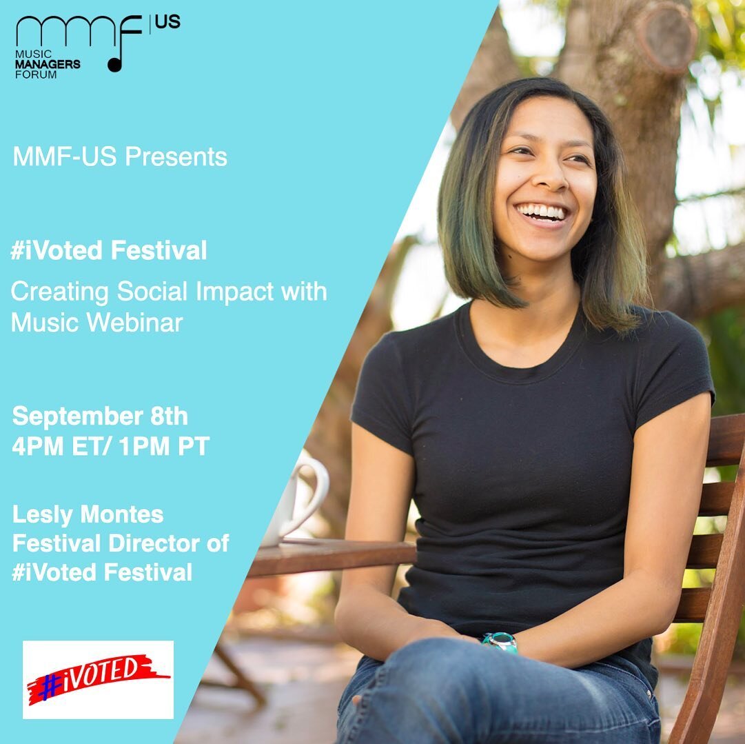 Join Lesly Montes (Festival Director of #iVoted Festival) on September 8th at 4 pm ET on how artists, entrepreneurs, and the industry alike can take part in social change.
RSVP:&nbsp;https://us06web.zoom.us/webinar/register/WN_u_Yaq-EySdedy7Z78PfDtA