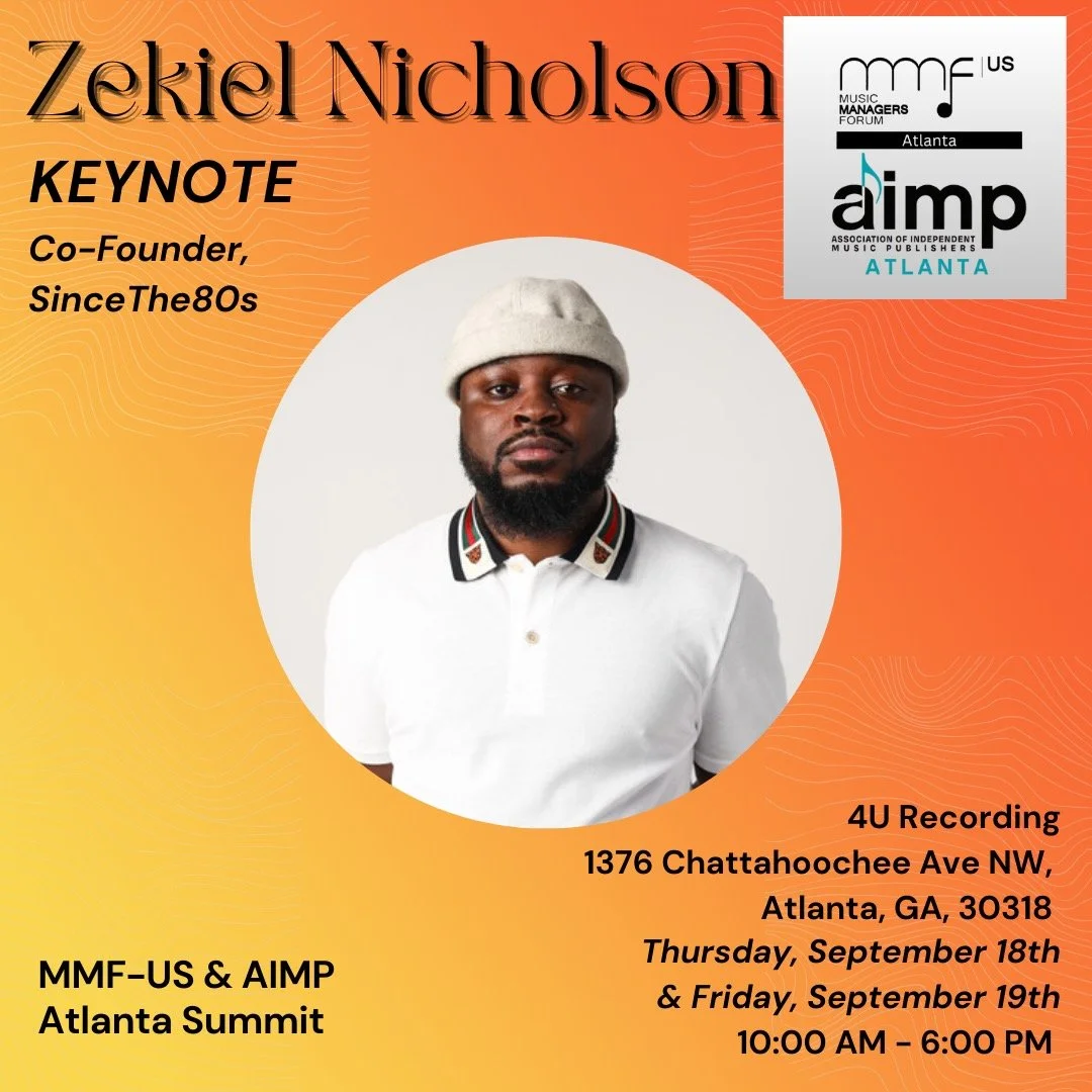 Join us at Atlanta Summit presented by @MMF_US &amp; @AIMP_national with @AIMP_atl on September 18 &amp; 19 at @4URecording (1376 Chattahoochee Ave NW, Atlanta, GA, 30318)

We are pleased to announce that @zekest80s (Co-Founder, @Sincethe80s) will be