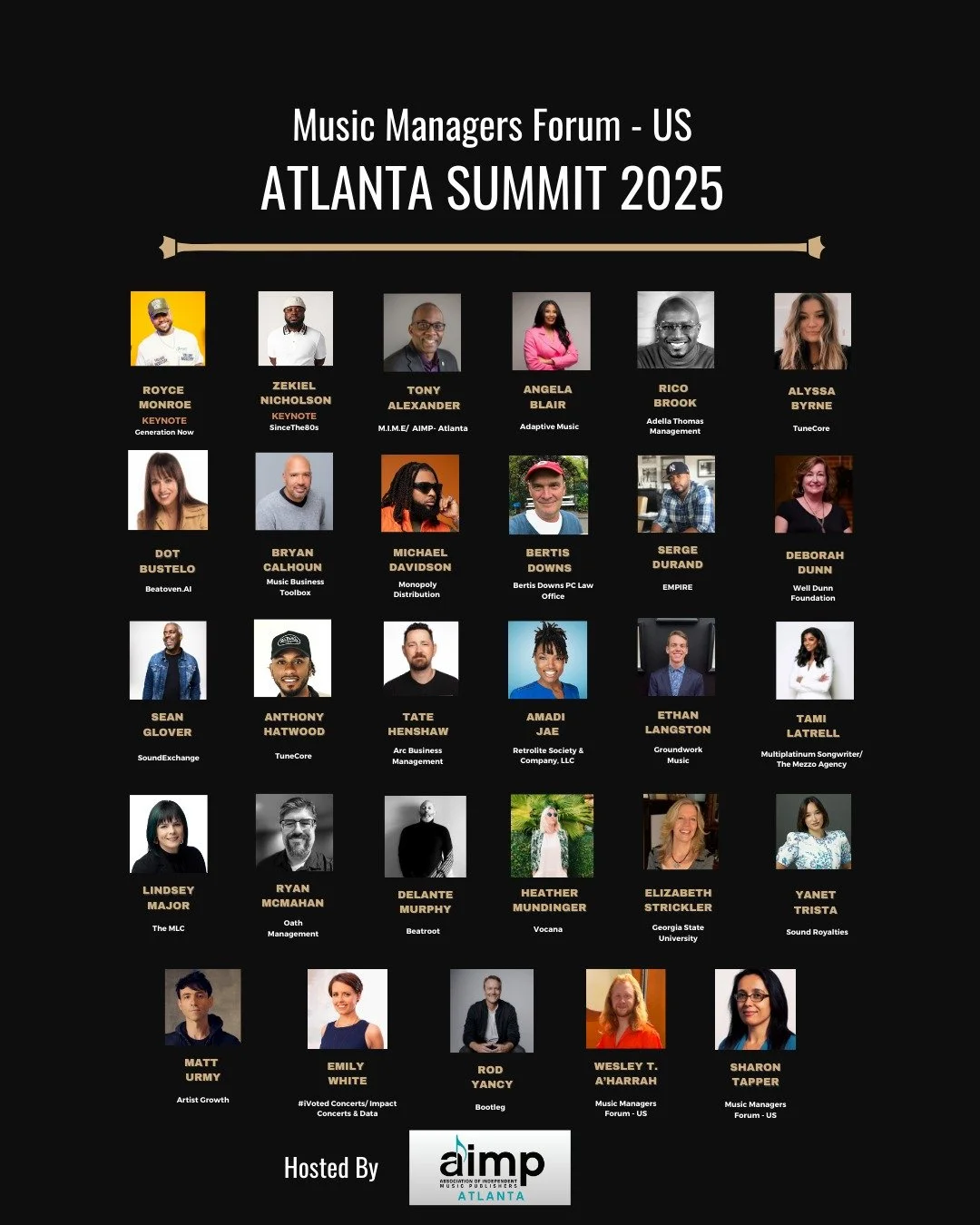 @mmf_us and @AIMP_national with @aimp_atl are pleased to present the 2025 AIMP x MMF-US Atlanta Summit with guest speakers on September 19 hosted by Reed Smith at @4urecording. This event will bring together publishers, #musicmanager(s), self-managed