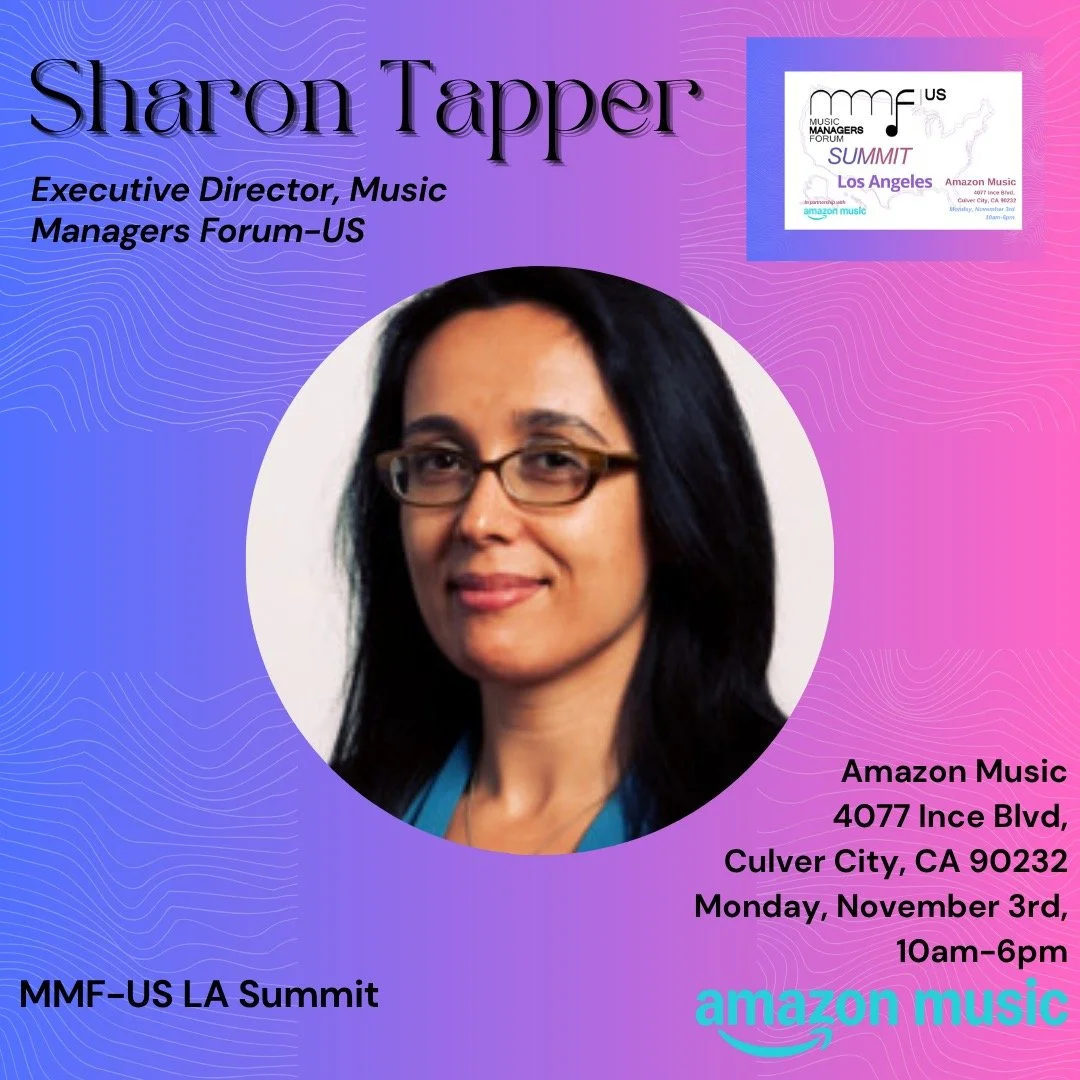 Join us at the @MMF_US LA Summit on Monday, November 3rd at @amazonmusic (4077 Ince Blvd, Culver City, CA)!
We&rsquo;re thrilled to announce Sharon Tapper (Executive Director, @mmf_us ) as a Speaker.
This is a unique chance to connect with #ArtistMan
