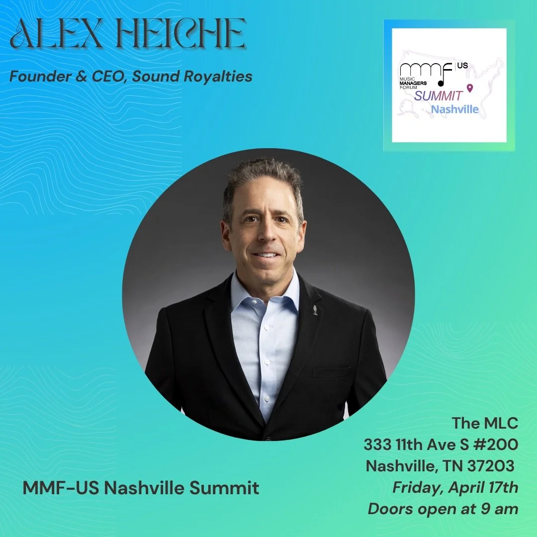 🎤 Speaker Announcement!

We&rsquo;re excited to welcome @alexheiche, Founder &amp; CEO of @SoundRoyalties, as part of the first round of confirmed speakers for the MMF-US Nashville Summit!

Join us Friday, April 17 at @MLC_US offices in Nashville fo