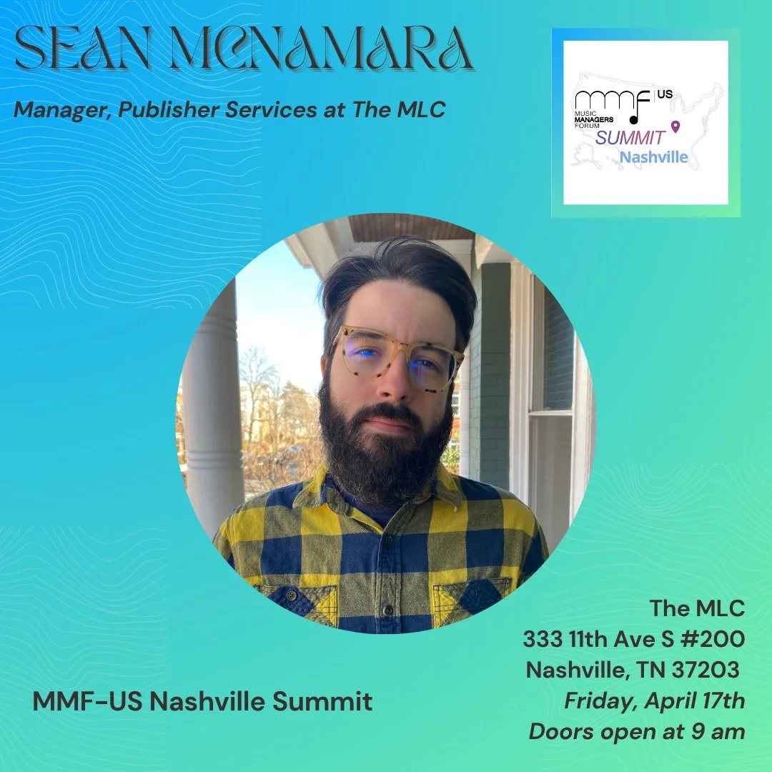 🎤 Speaker Announcement!

We&rsquo;re excited to welcome Sean McNamara, Manager, Publisher Services @mlc_us , as part of the first round of confirmed speakers for the MMF-US Nashville Summit!

Join us Friday, April 17 at @MLC_US offices in Nashville 