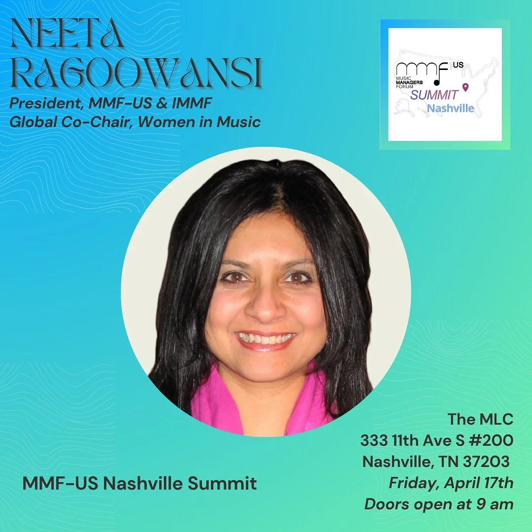 🎤 Speaker Announcement!

We&rsquo;re excited to announce our very own Neeta Ragoowansi (@MusikBizGirl), President of MMF-US and @International_MMF &amp; Global Co-Chair of @WomenInMusic, as a speaker for the MMF-US Nashville Summit!

Join us Friday,