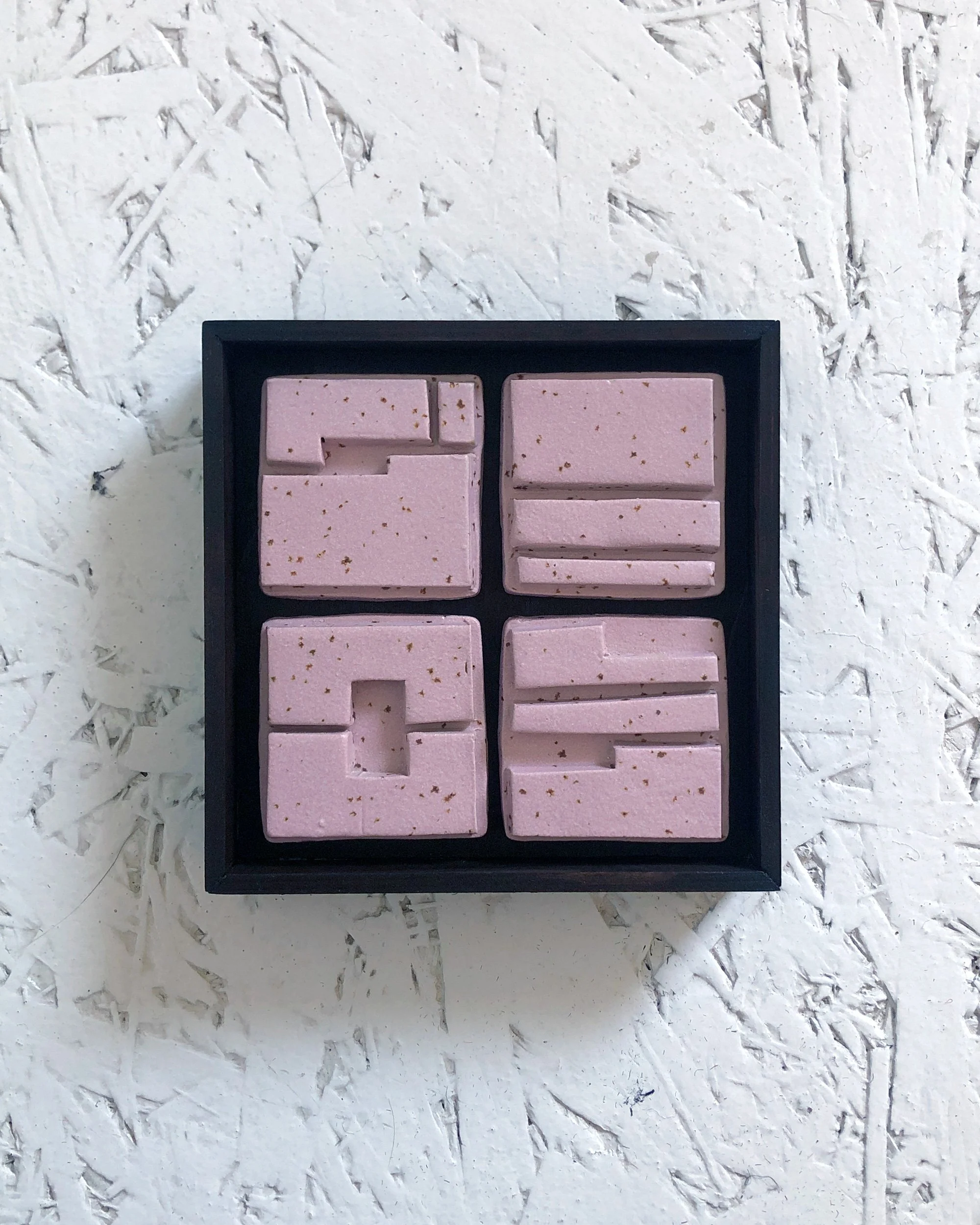 FRAMED NORI SERIES measurements: 11cm by 11cm. mixed glazes.