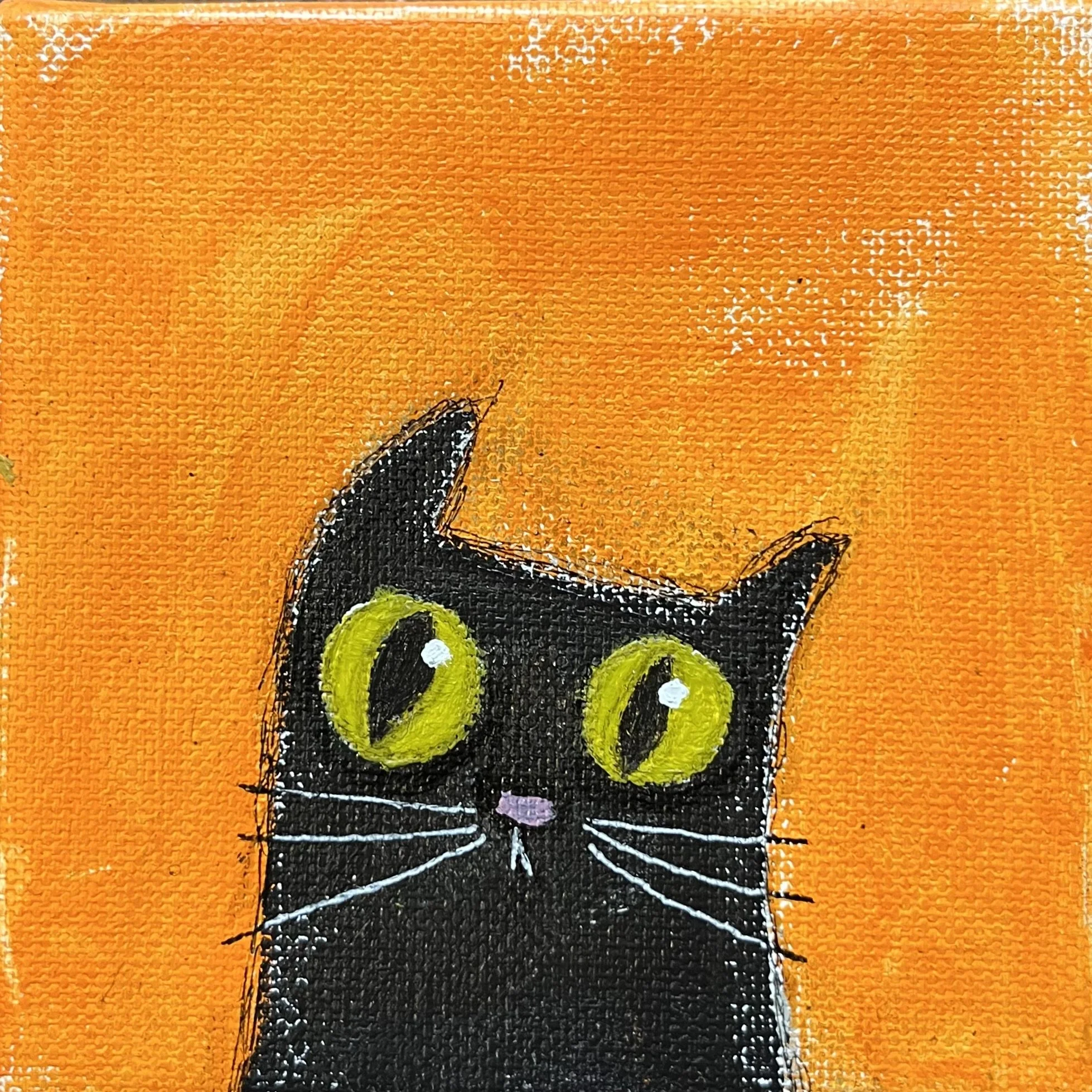 Dusty – 4x4” Mini Acrylic Painting on Canvas