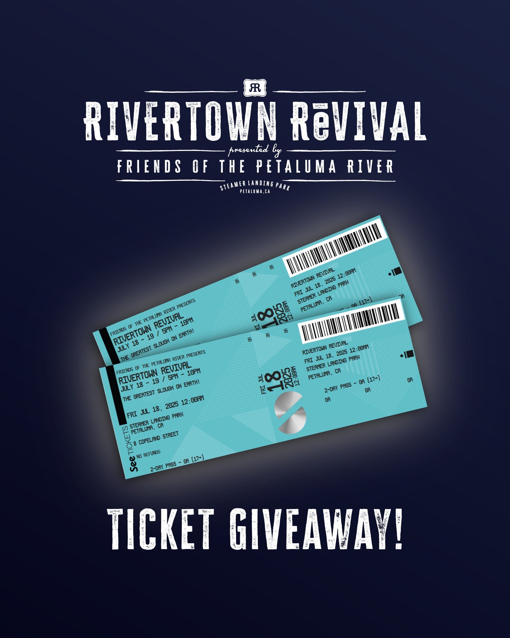 GIVEAWAY ALERT!! We're teaming up with @VisitPetaluma to give away another pair of Two-Day Passes for Rivertown Revival 2025. Keep reading to see how to enter to win!

Presented by Friends of the Petaluma River, Rivertown Revival will enjoy their 14t