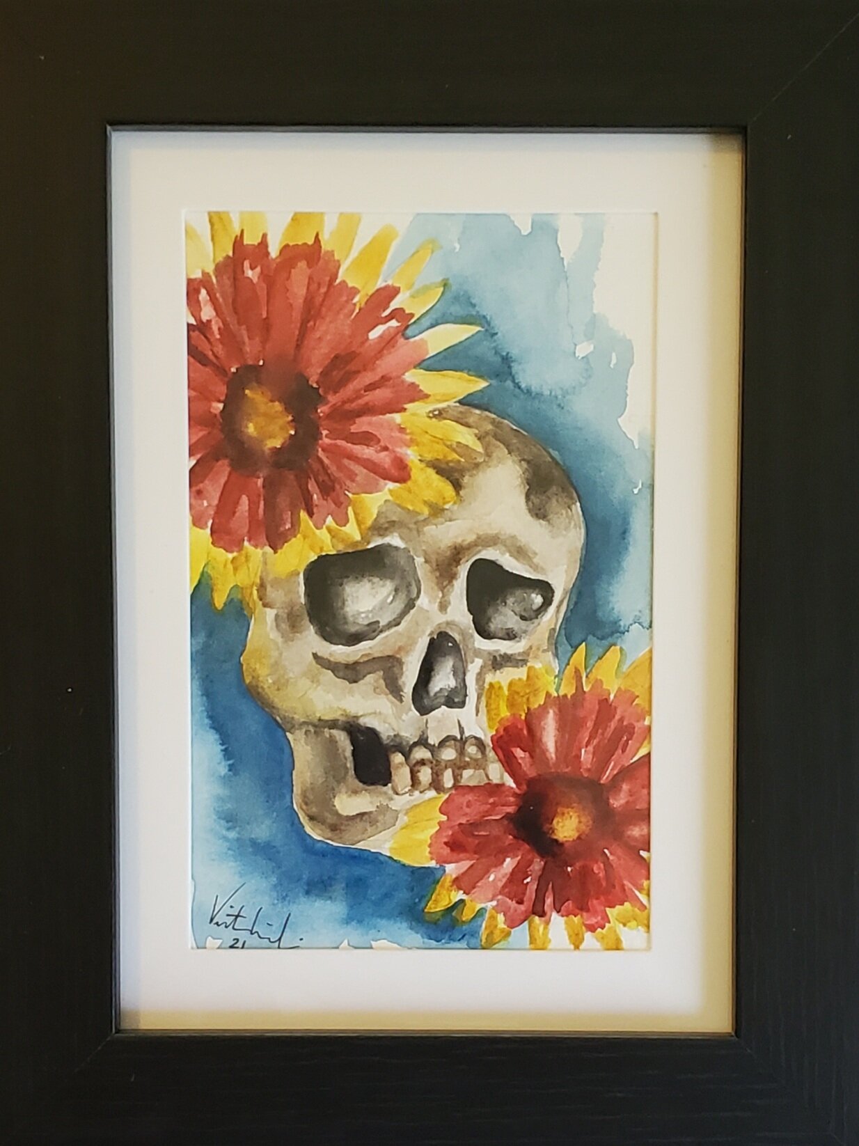 Blanket Flower-Framed 4x6 Original Watercolor