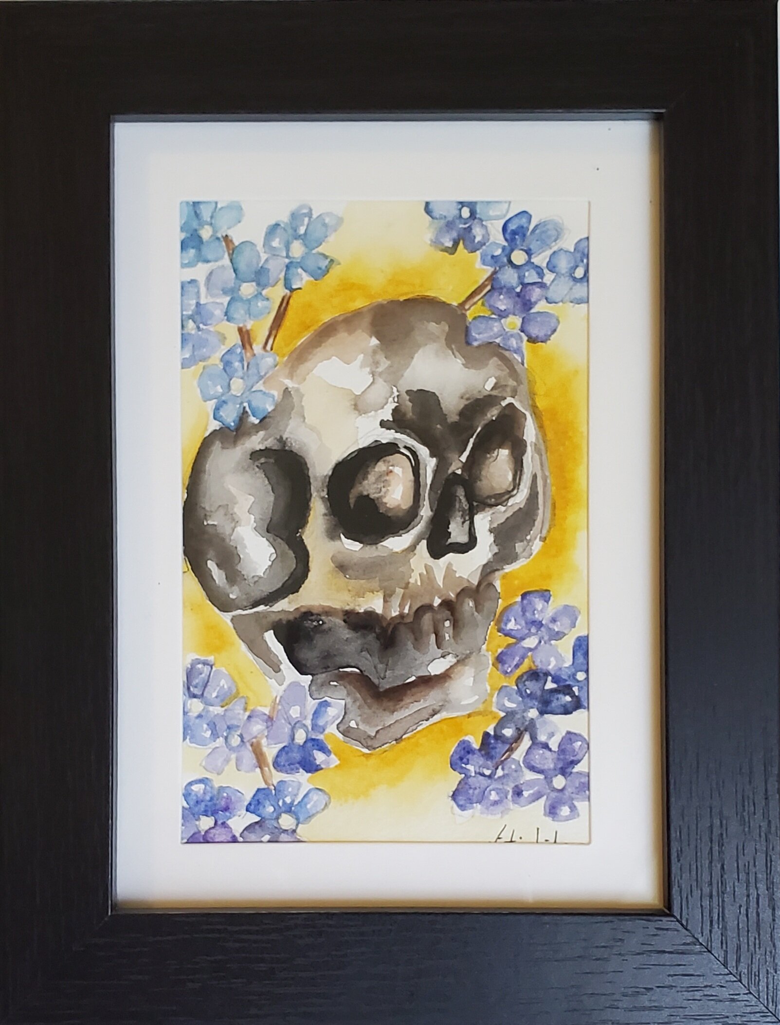 Wildflowers 1-Framed 4x6 Original Watercolor