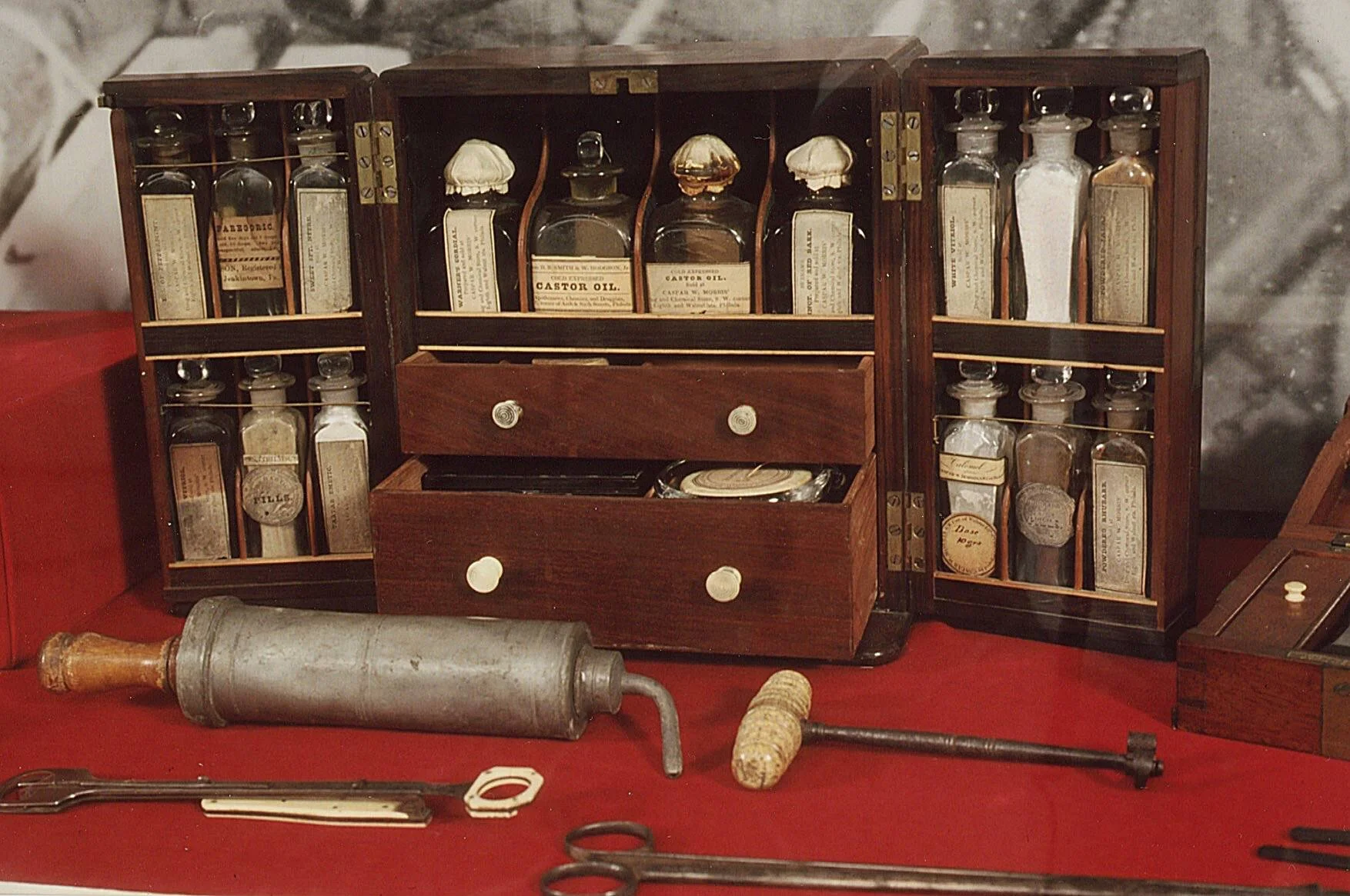 Ship surgeon’s kit, early to mid-19th century. South Street Seaport Museum.
