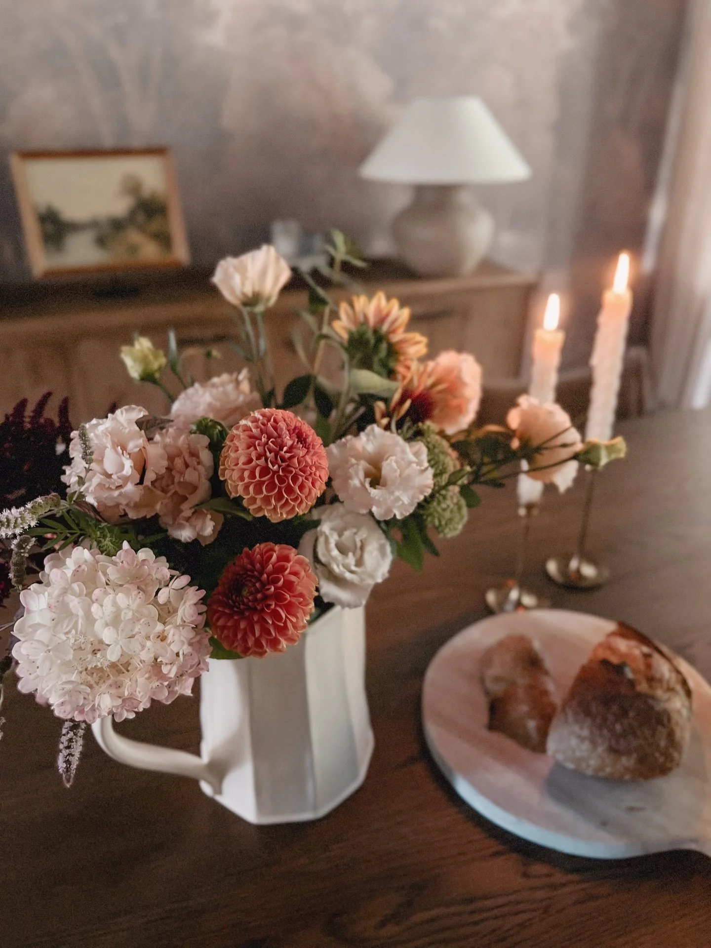 Ahh, September.

My favorite month came and went way too quickly&hellip;
Some snippets:

💐 Farmers market flowers styled in our formal dining room (my long-awaited upholstered chairs have arrived!).

🍎 Went apple picking with our favorite Coloradan