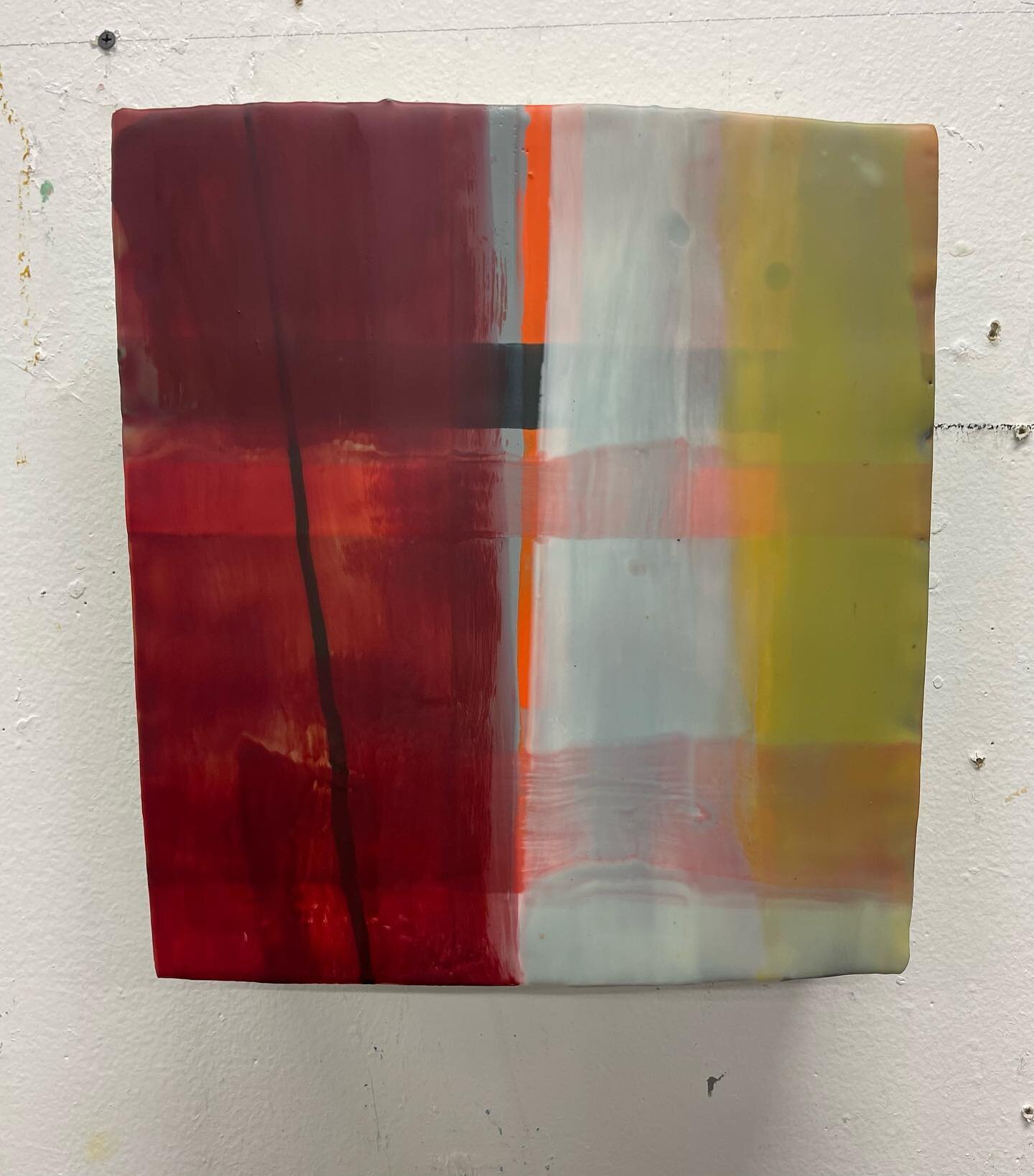 Work in progress..encaustic on shaped panel, 13 x 12.
Starting two others this size and a few mid-sized panels.
.
.
.
#contemporaryart 
#contemporarypainting 
#addingtongallery 
#brandtrobertsgalleries 
#workinprogress 
#encausticpainting