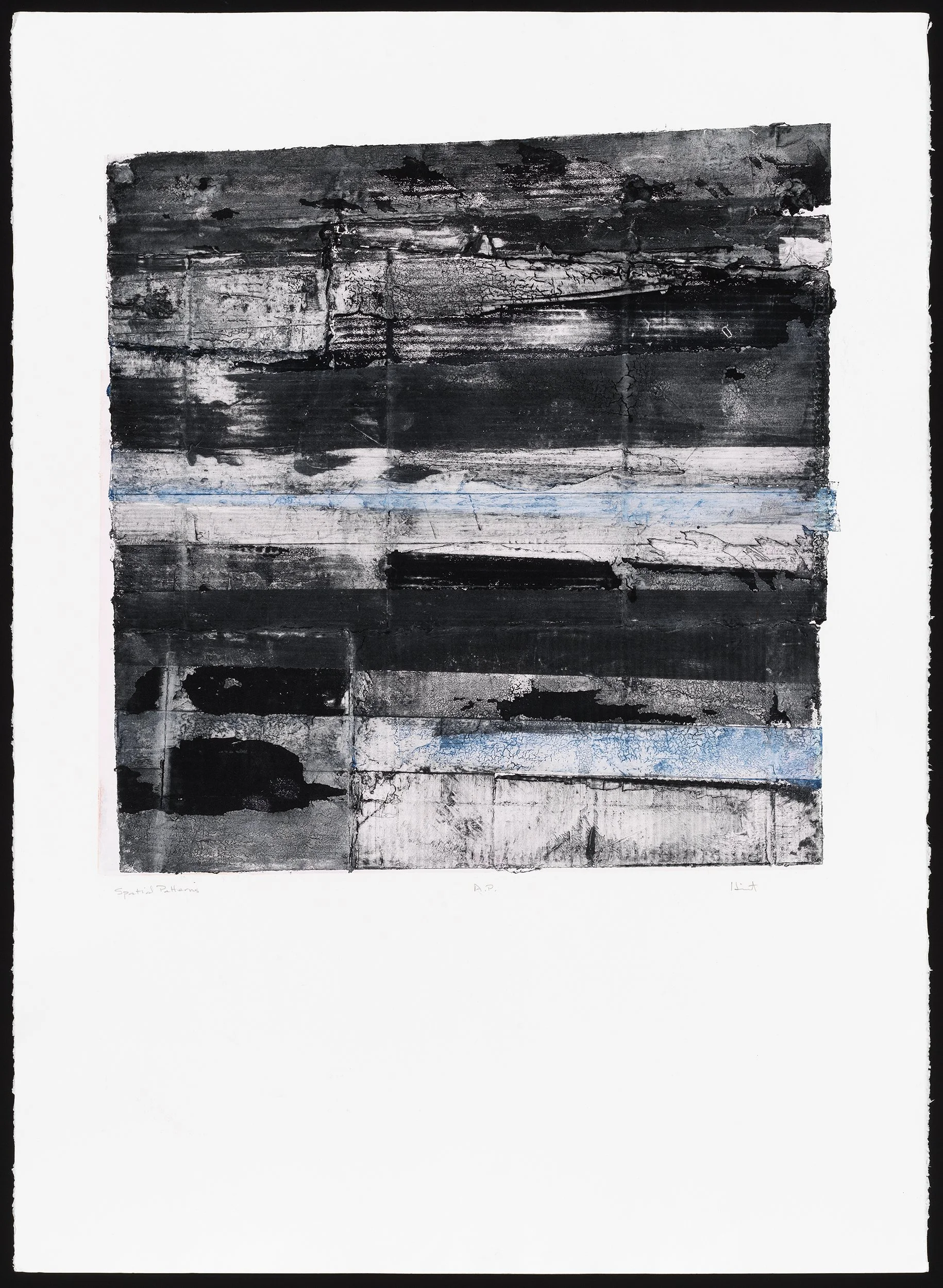 Spatial Patterns 
carborundum, drypoint, monoprint 
41" x 29 