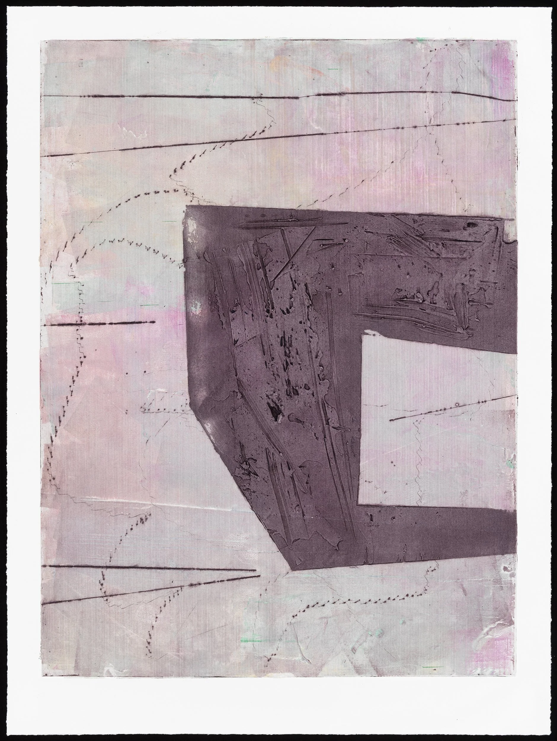 Ariel Magnetic 
carborundum, drypoint, monoprint on paper 
35" x 28"