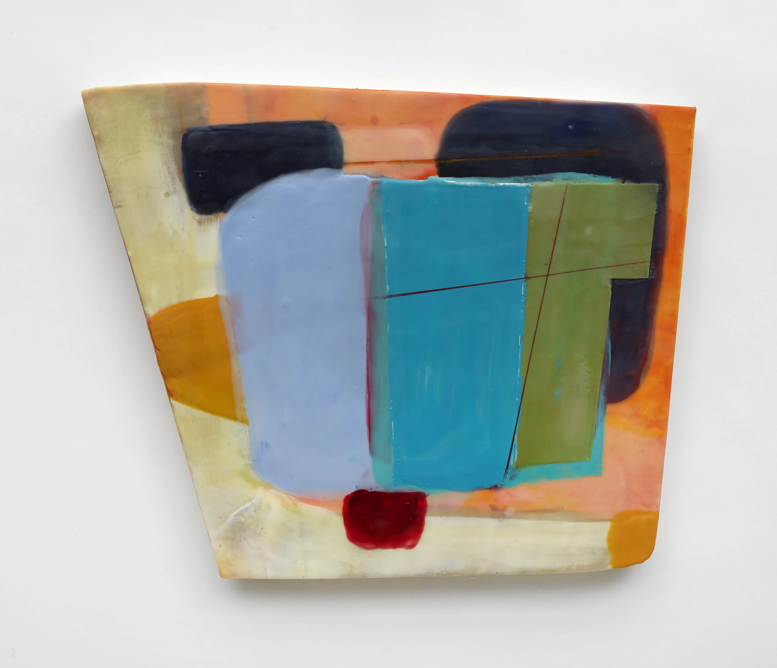 Divided Universe 
encaustic on shaped panel 
20" x 23" 