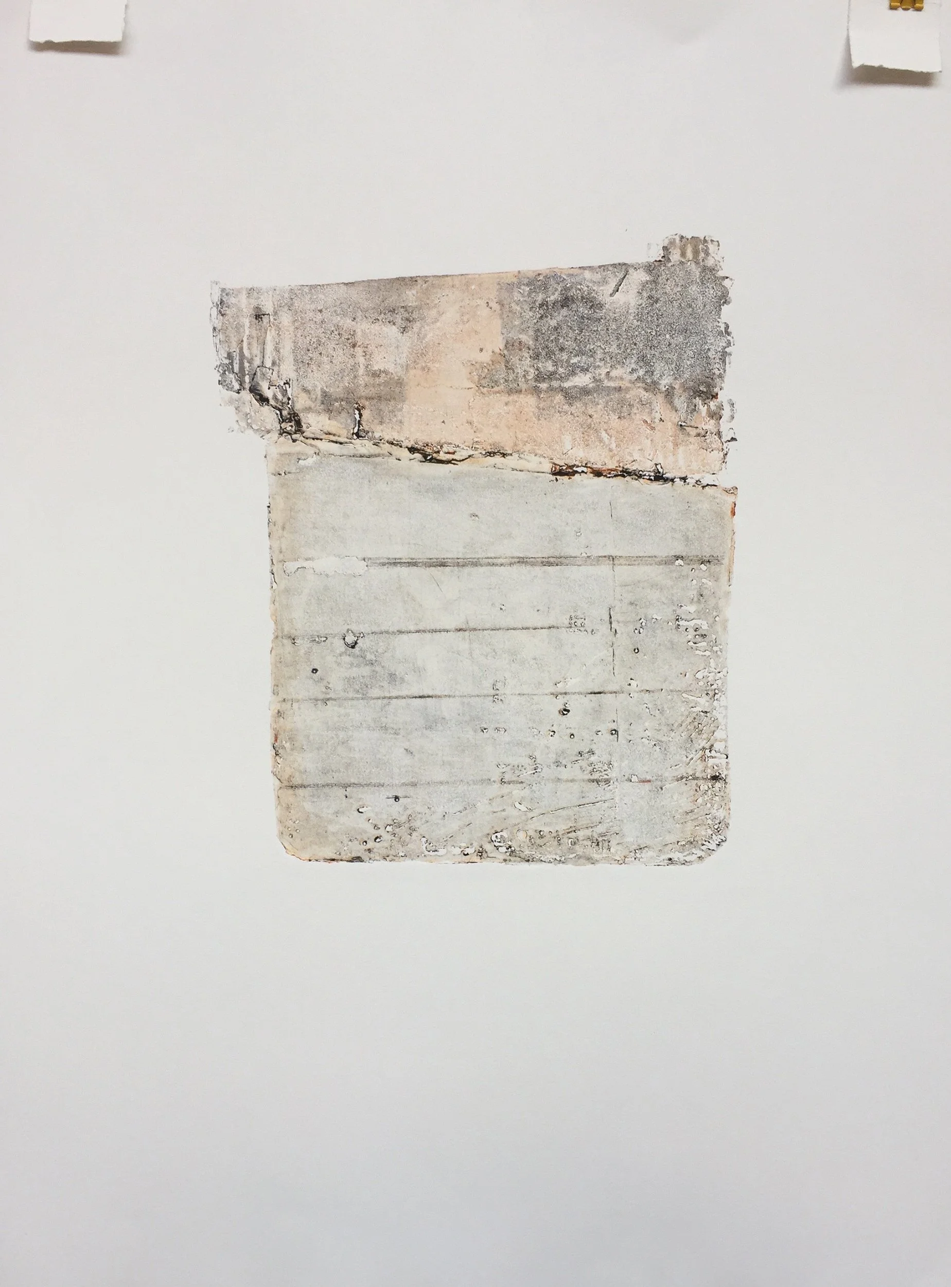 WanderLand 
carborundum, encaustic collagraph, drypoint, monotint on paper 
30" x 22" SOLD
