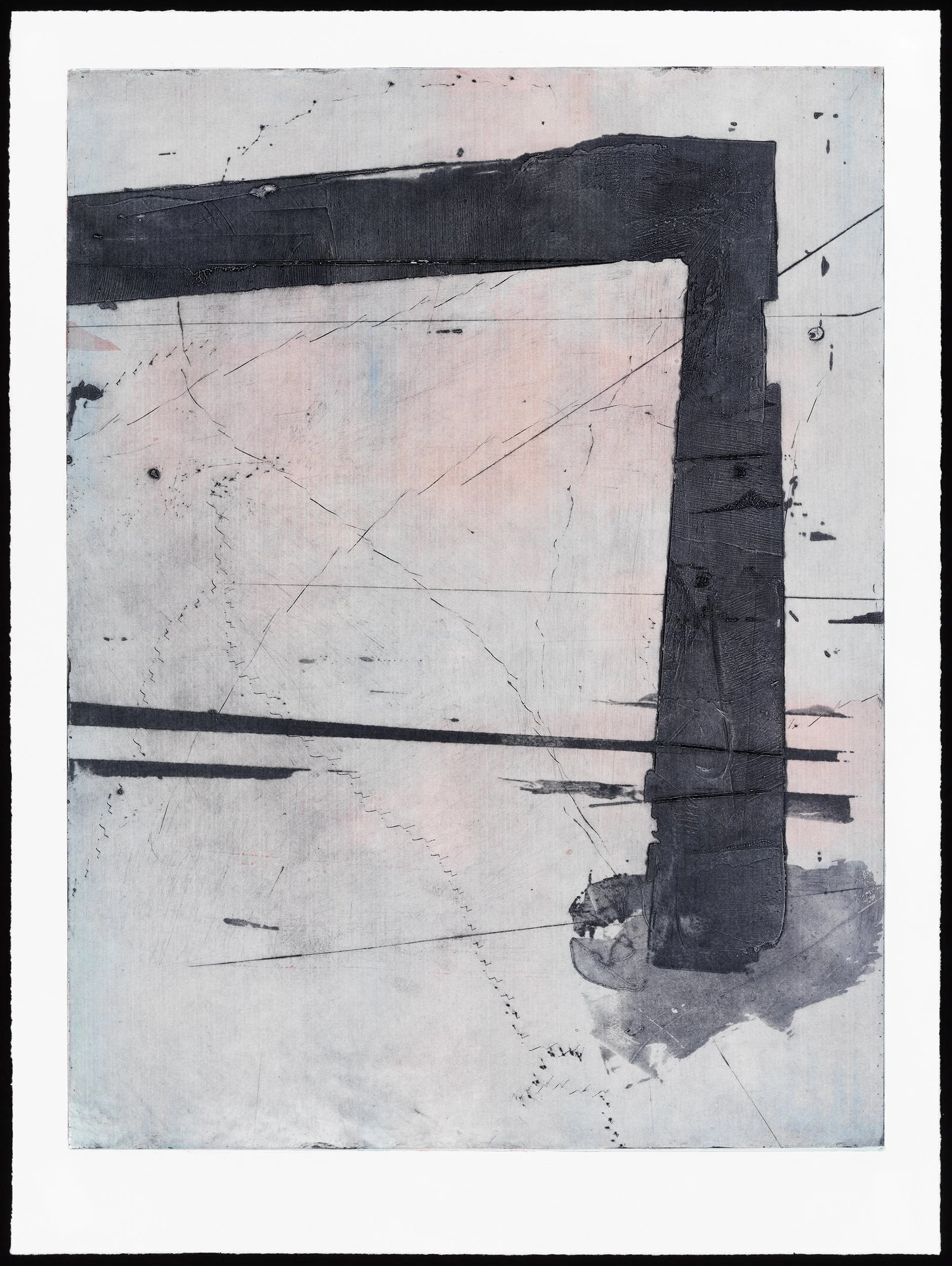 Distance Forward 
carborundum, drypoint, monoprint on paper 
35" x 28"