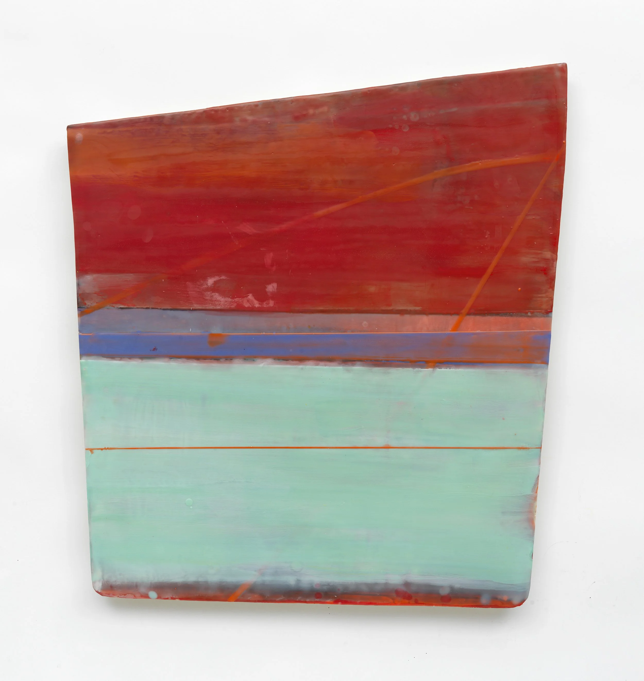 Two Parts Trading 
encaustic on shaped panel 
30" x 28" 