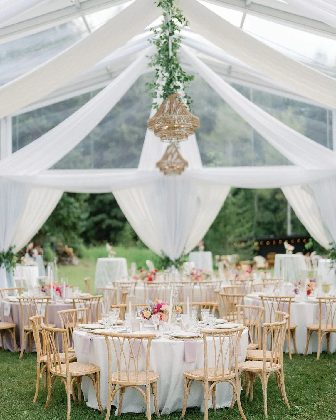 Swipe to get this party started! 🪩

Rentals pictured: 60&rsquo; x 99&rsquo; Clear Top Tent, Natural Willow Chairs, Cocktail Tables, Band Stage
 
⛺️+🪑 - @premier_party_rental
📋 - @gemweddingsvail
📸 - @sarahporterphotos
📍 - @mikeeatonranch
🌺 - @t