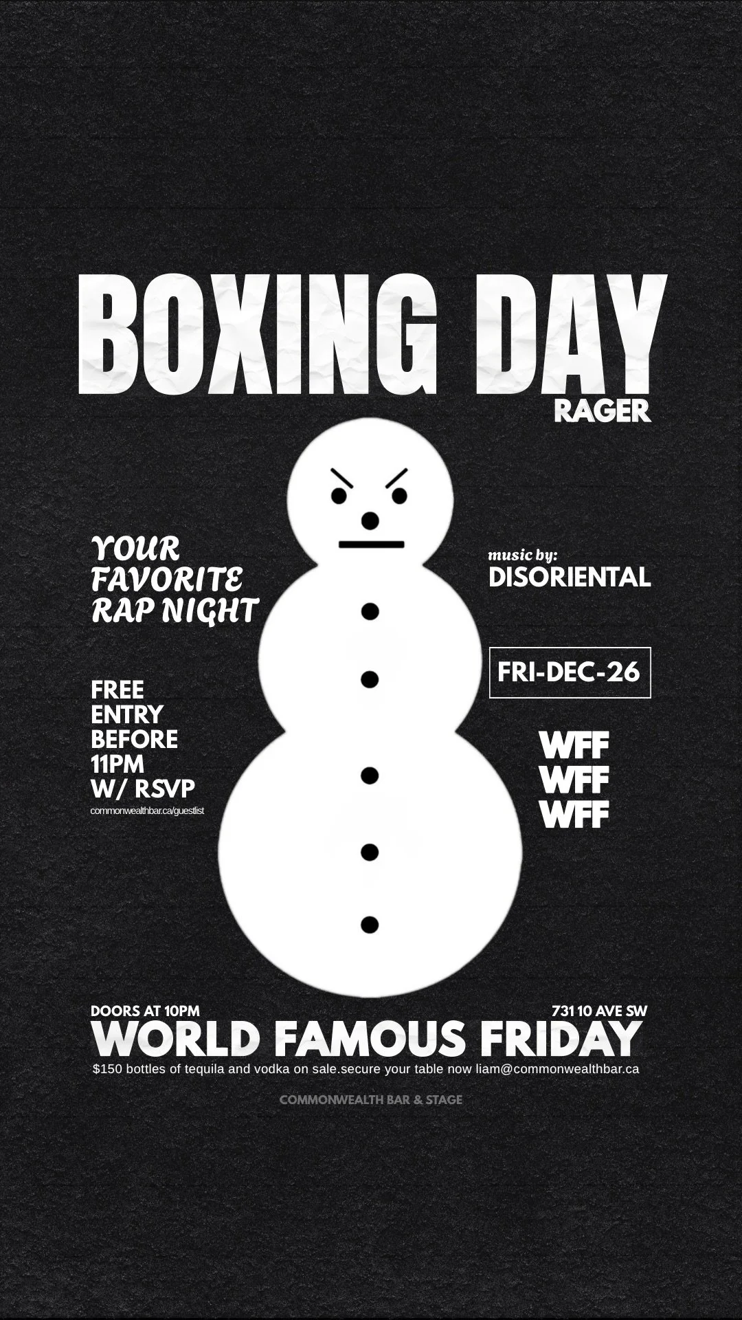 World Famous Boxing Day - FREE RSVP