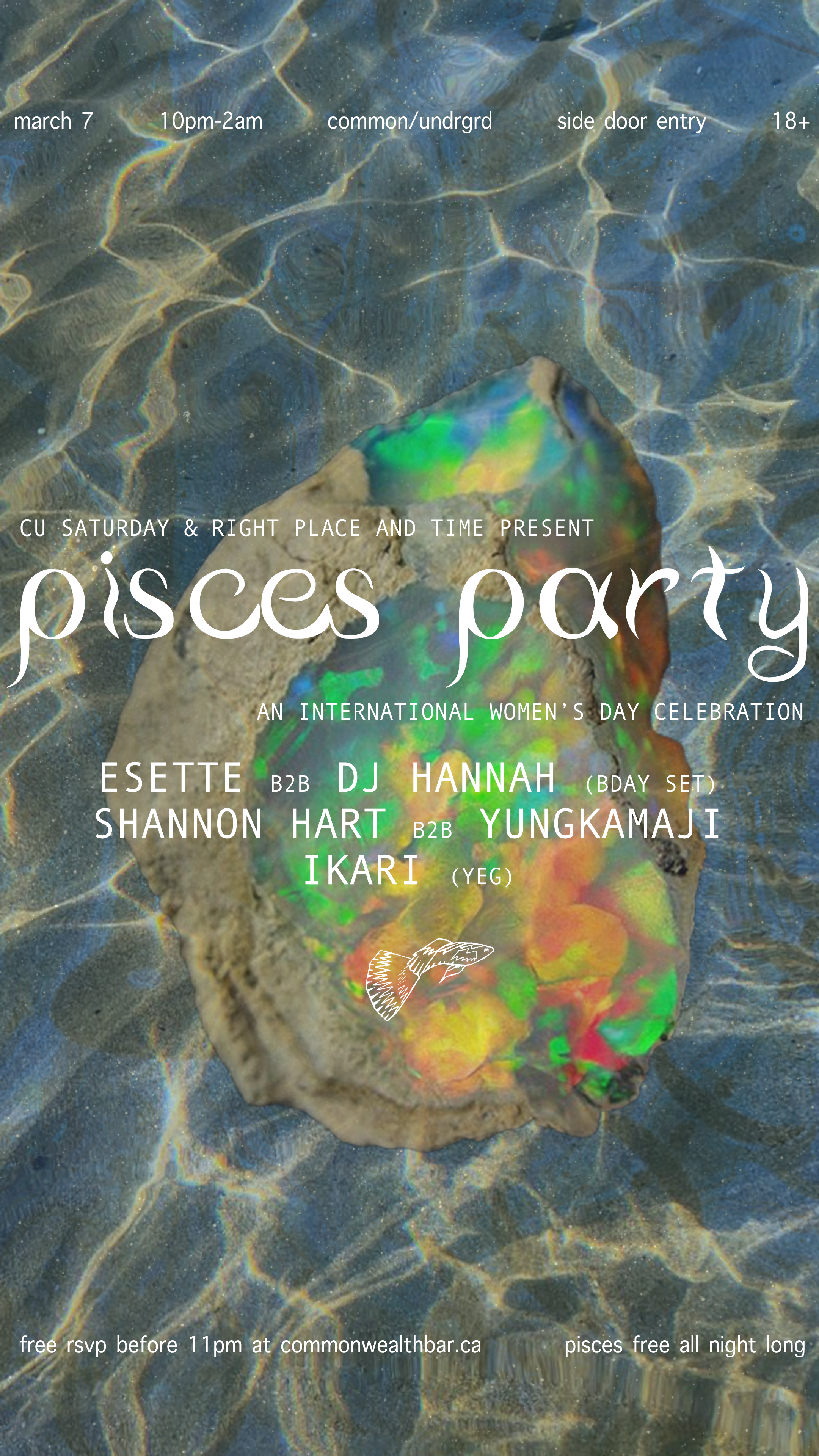 CU Saturday & RPT pres. Pisces Party (An International Women's Day Celebration)