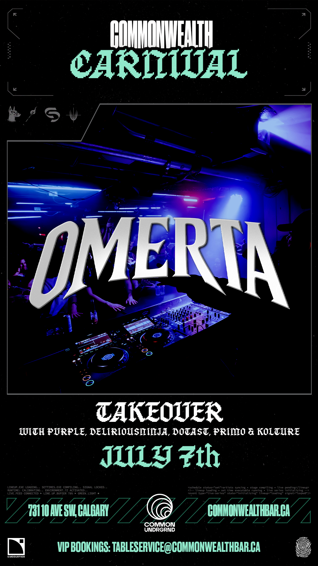 OMERTA Takeover @ Common/UNDRGRD (Pres. by Commonwealth Carnival)