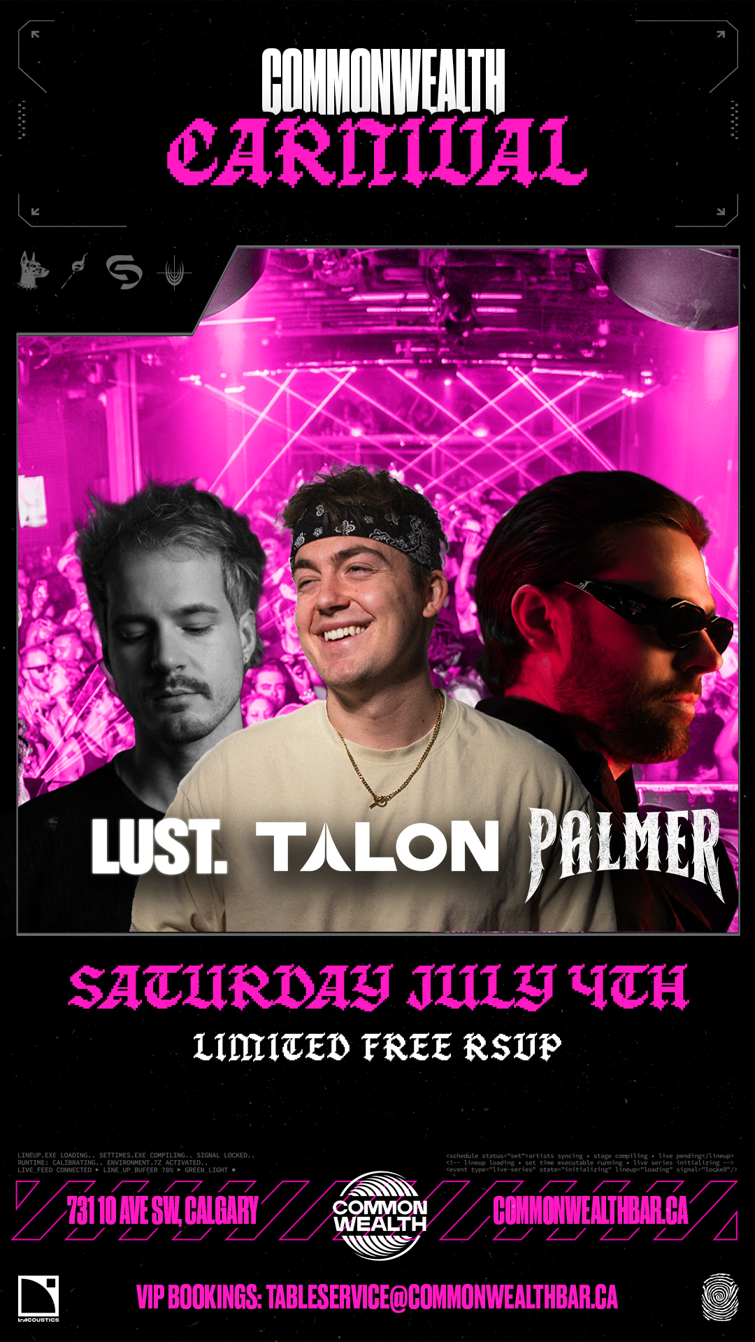 Local Takeover w/ Lust, Talon & Palmer (Pres. by Commonwealth Carnival)