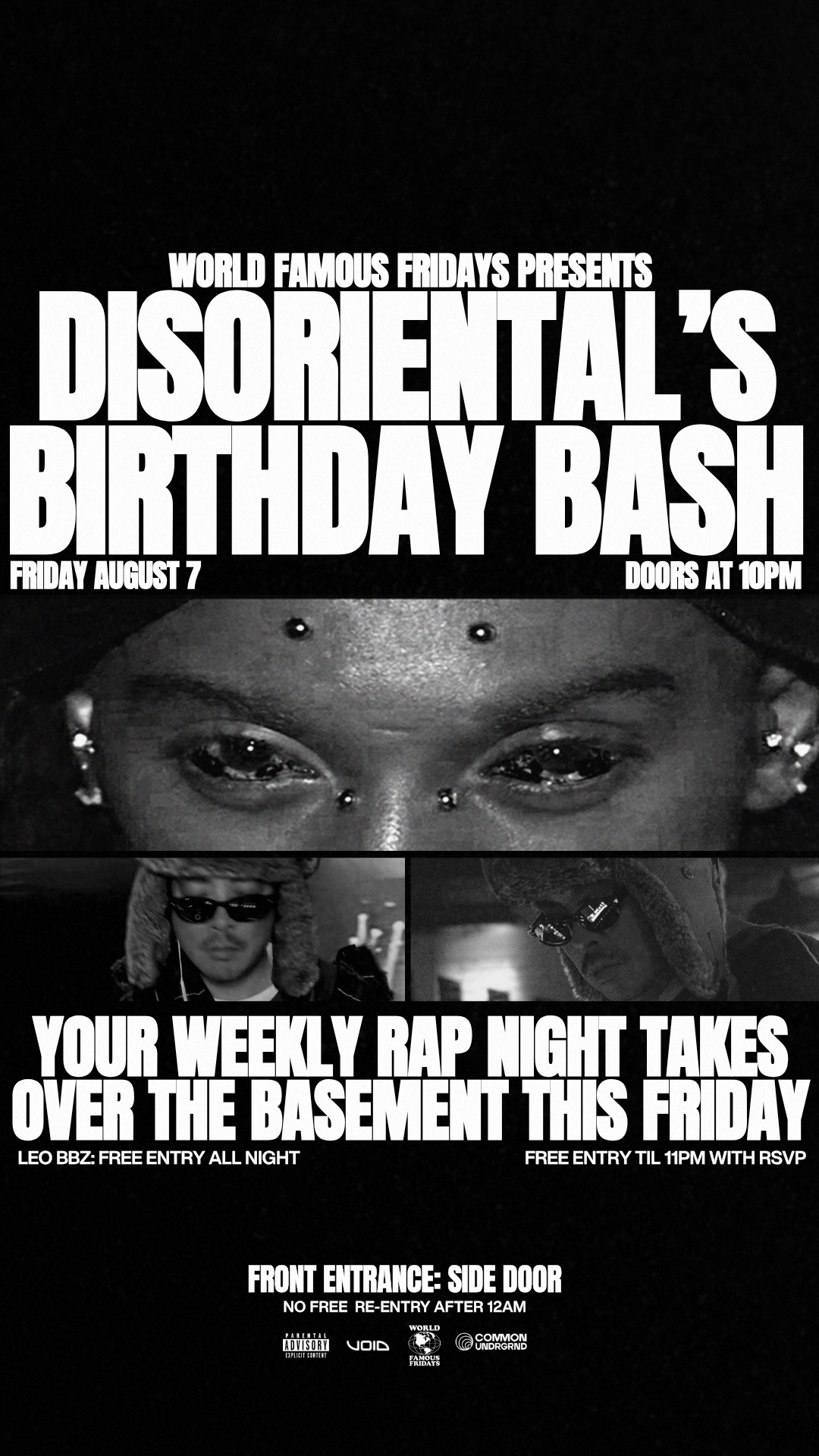 Disorientals Birthday Bash @ World Famous Fridays (Common/UNDRGRD)