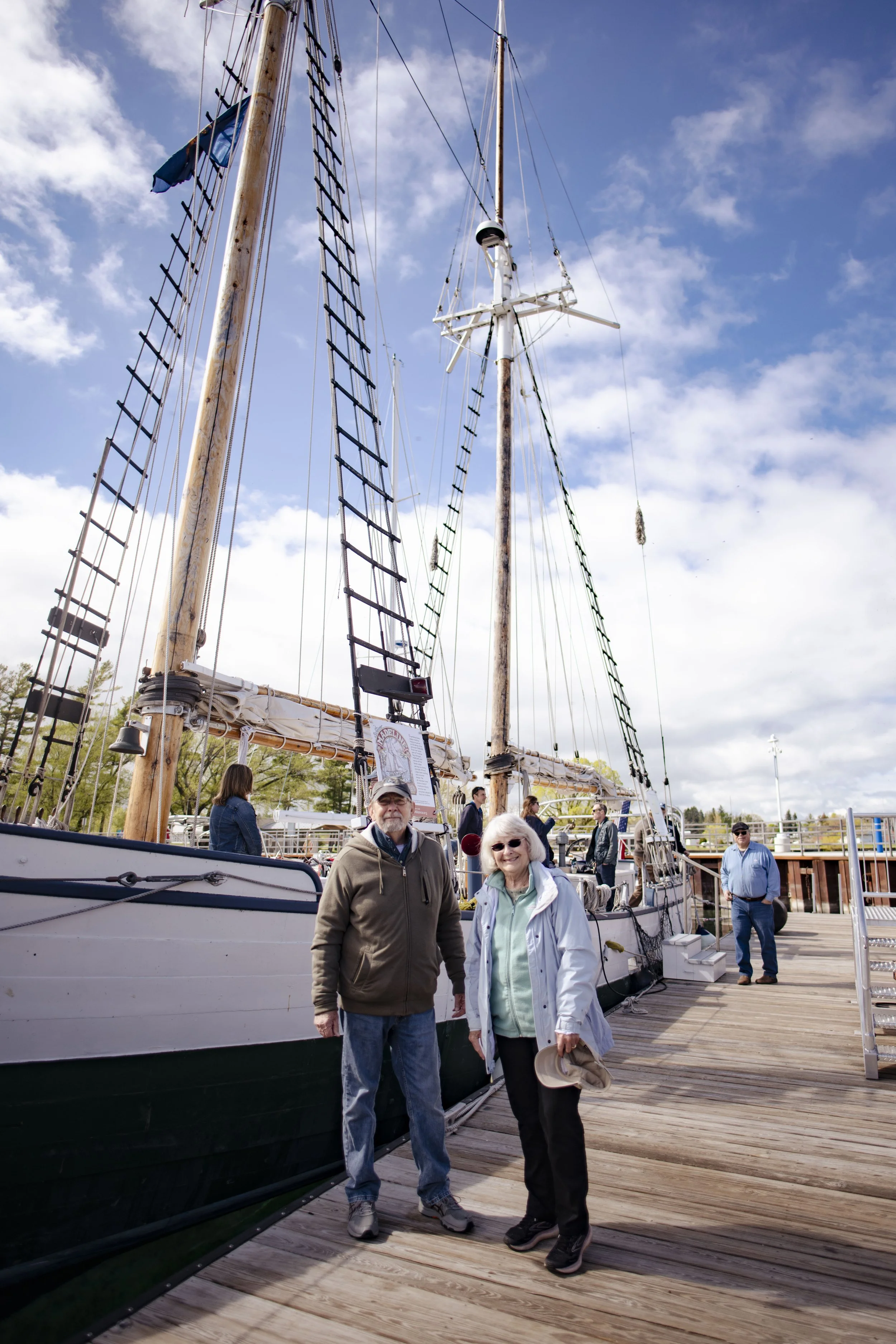 Passengers on the Discovery pier docks