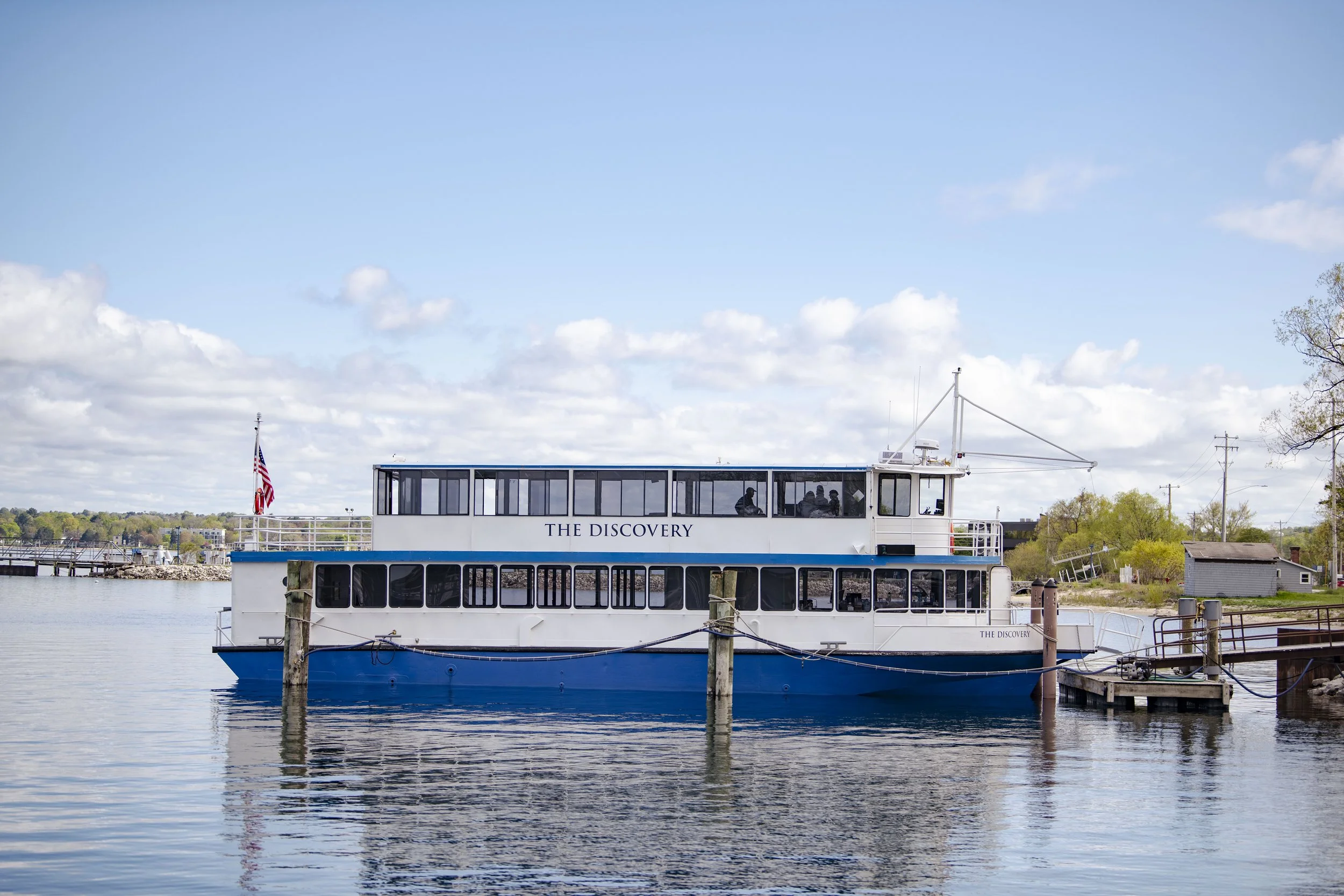 The Discovery boat at the dock