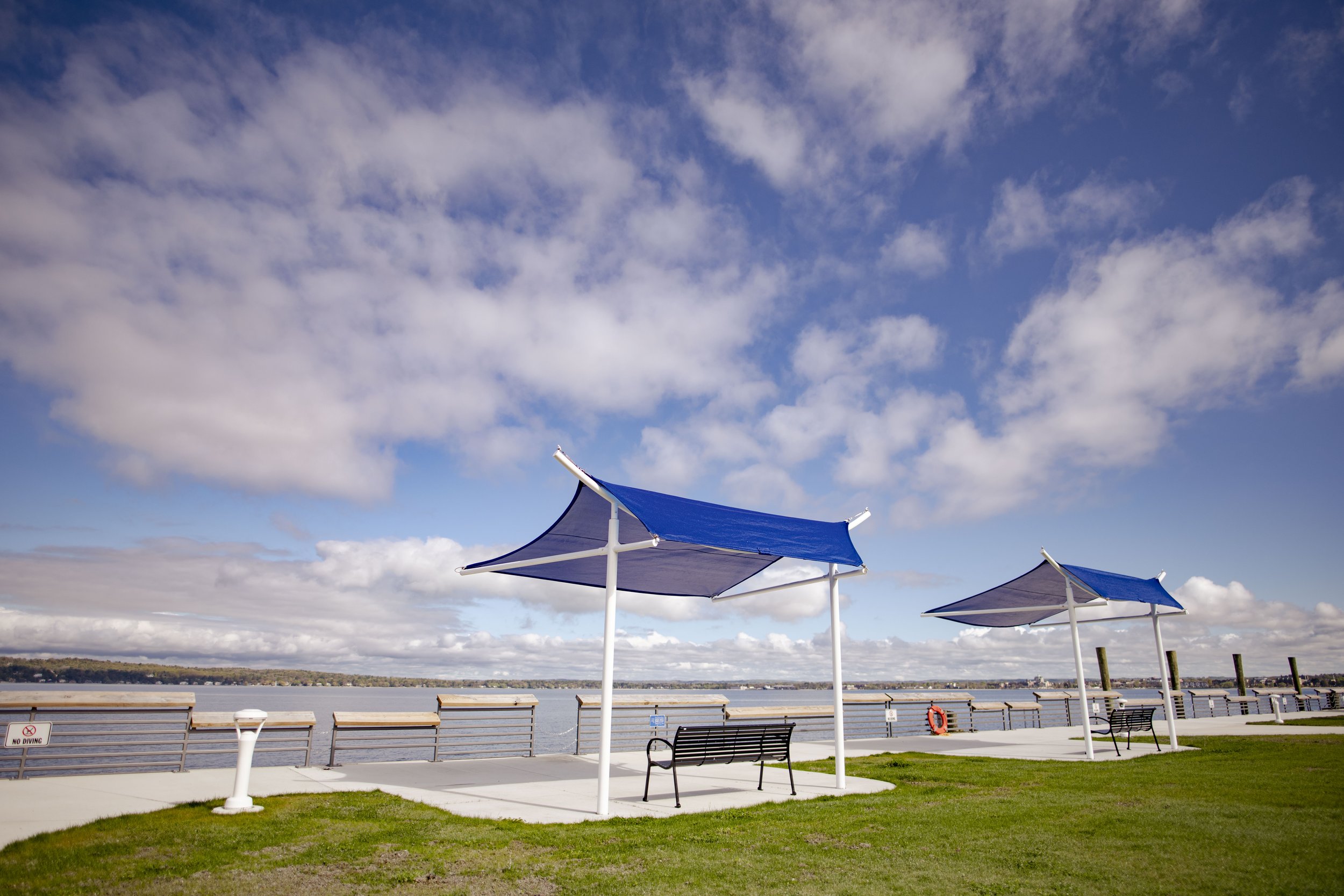Fishing and sun shade area at Discovery Pier