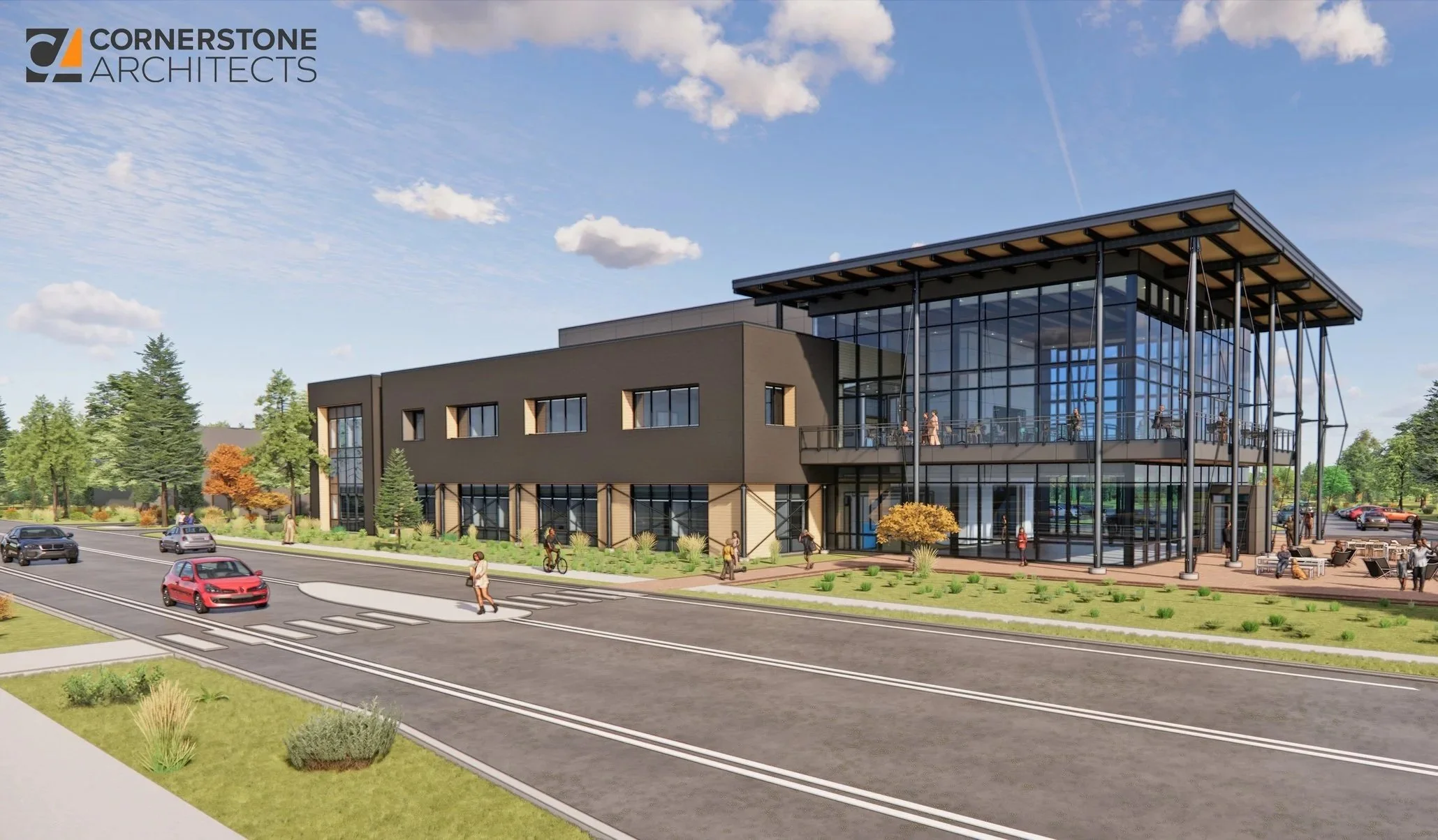 Architectural rendering of the future Freshwater Research and Innovation Center building