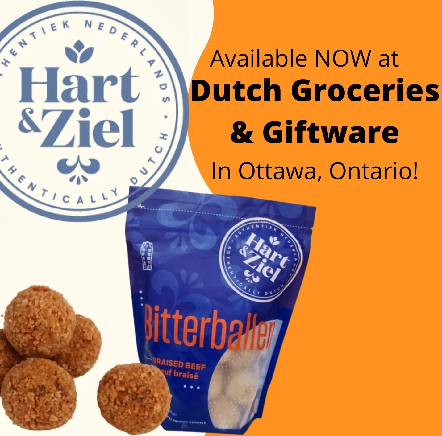 We have been so excited to tell you something... 
We're now available in the Ottawa area! Drop by @dutch_groceries_and_giftware to pick up a bag of our Braised Beef Bitterballen and a variety of other Dutch goodies! You won't regret the visit! 

#ont