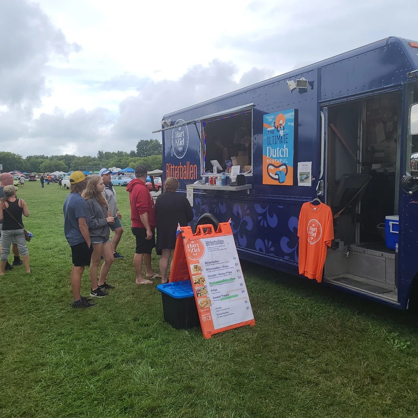 The weather is holding up here at Moparfest. Come check out our Food Truck and enjoy some Bitterballen!