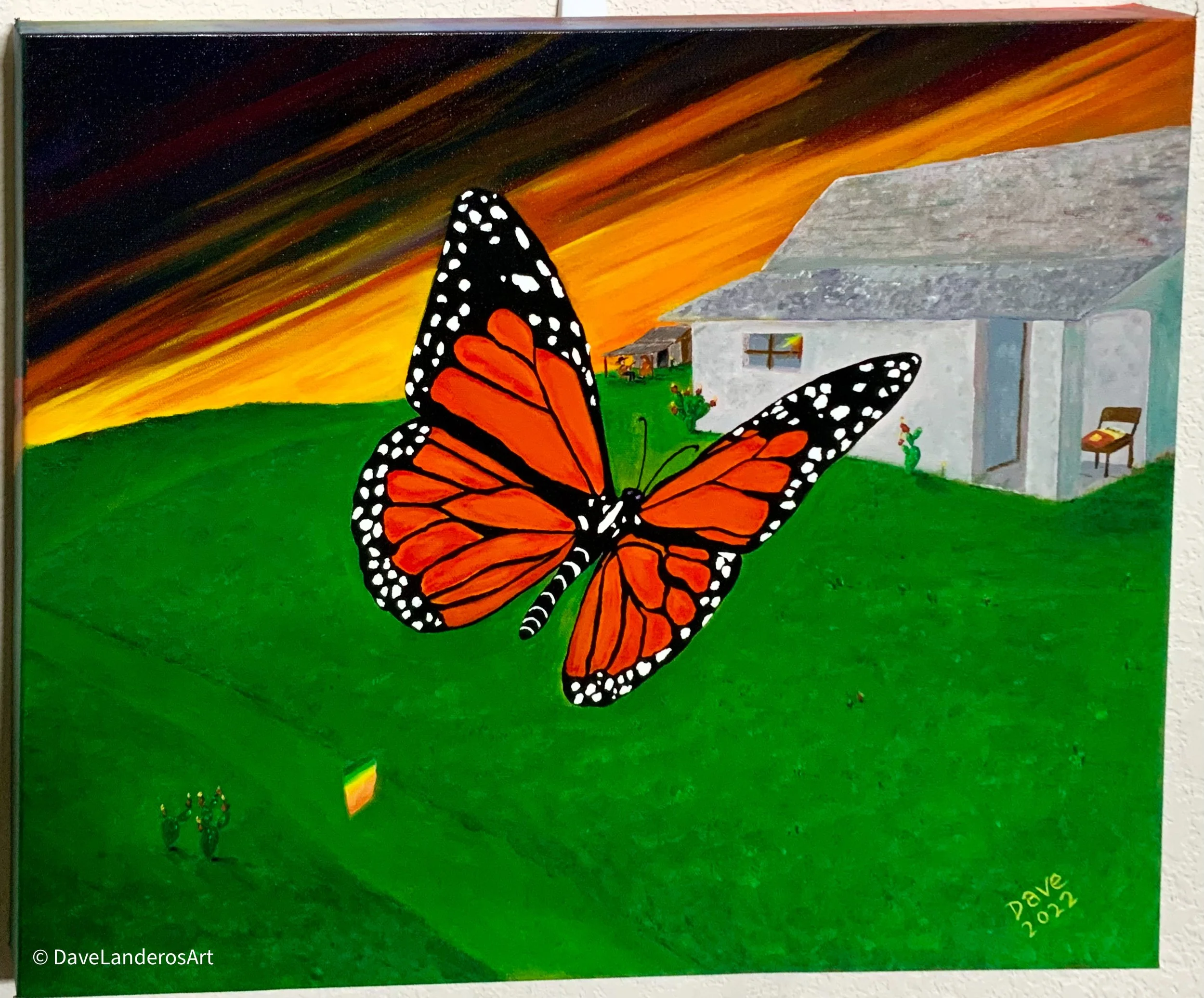 Super Monarch. Original oil and acrylic on canvas. 18x24”