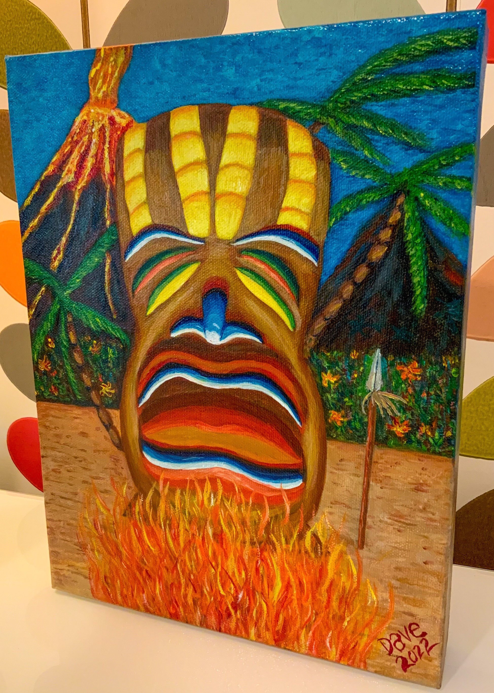 Watiki. Original oil and acrylic on canvas. 9x12”